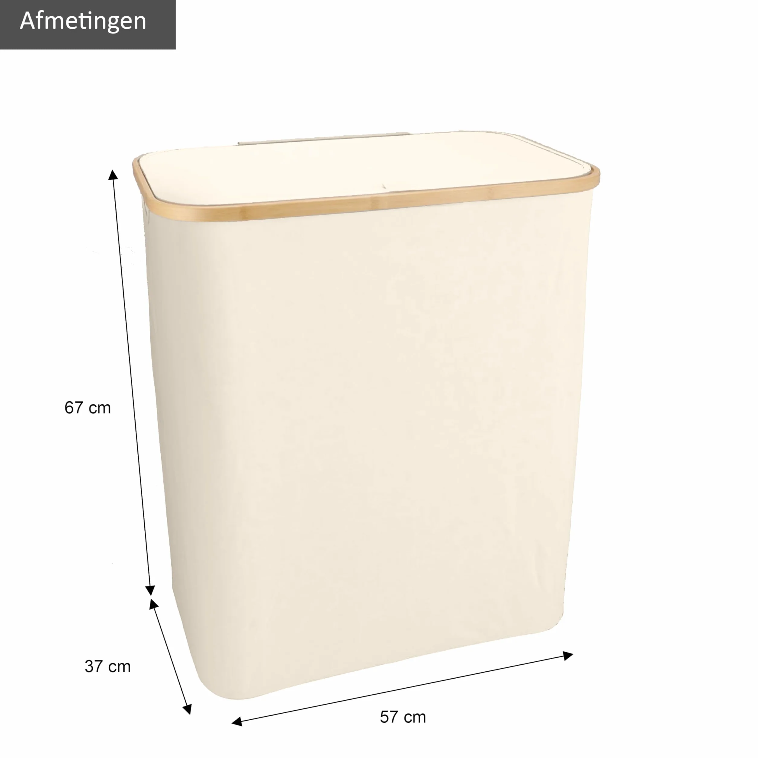 Cesto portabiancheria 3 scomparti 145L - Beige - Cesto biancheria sporca pieghevole – Porta biancheria salvaspazio per bagno – Cesta panni sporchi - Porta biancheria sporca per bagno
