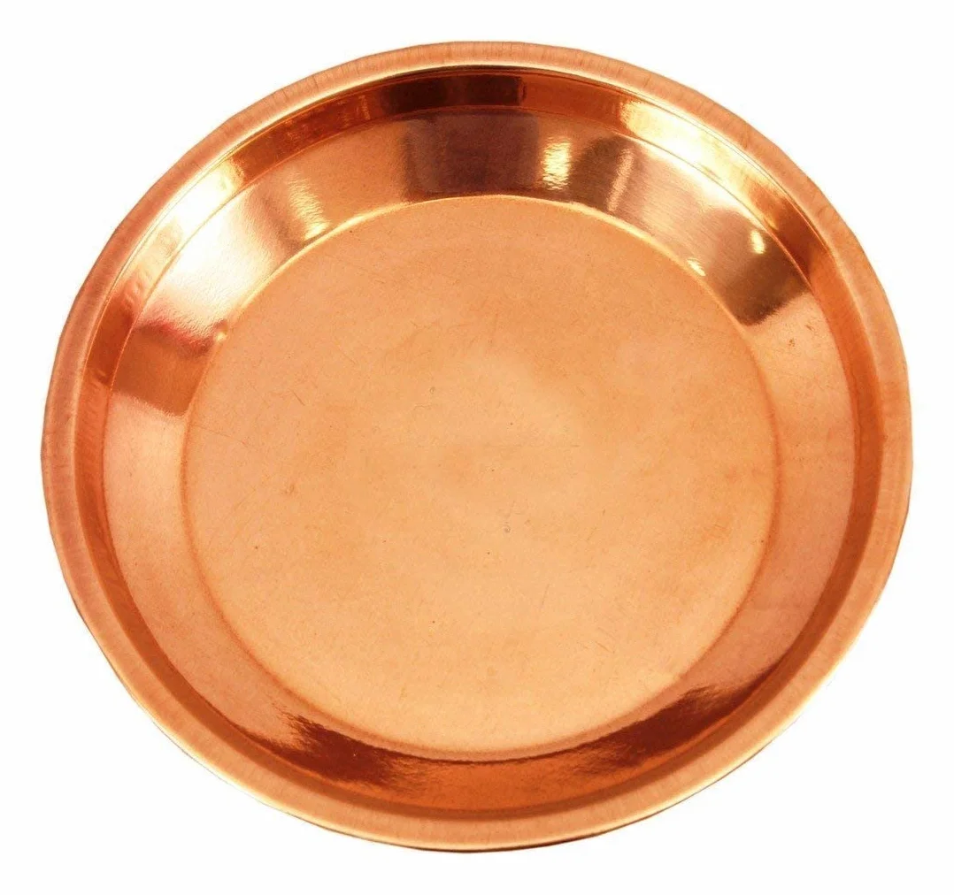 Miedziany Piatto Pooja Thali 20 cm 1 szt.