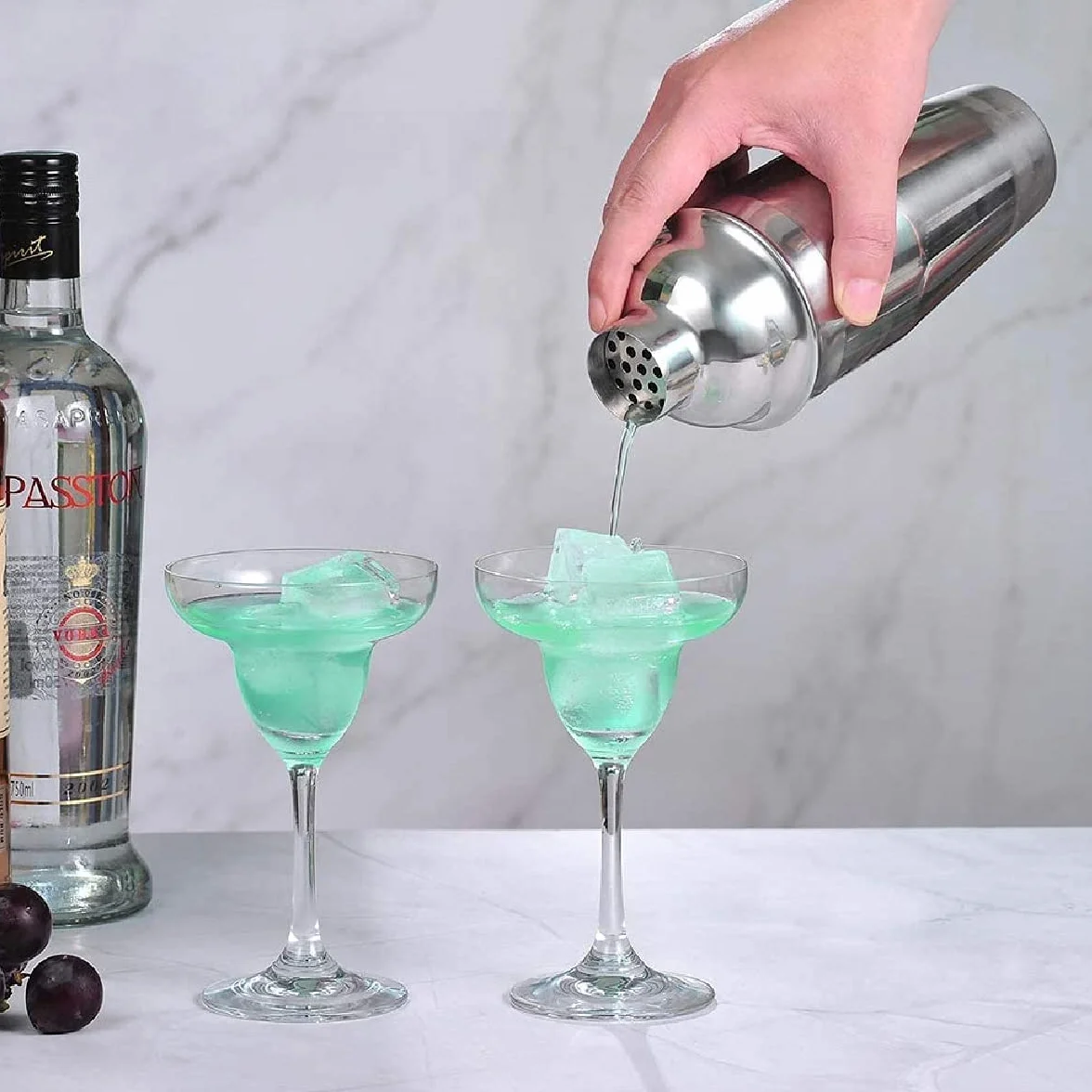 Shaker da Cocktail Professionale in Acciaio Inox 750 ml Martinishaker con Setaccio