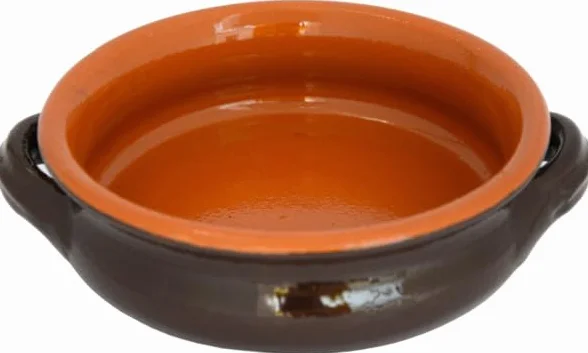 Terrine Terracotta Tegami Senza Coperchio Brunella Zuppiere con Manici 17x17x6 cm Marrone