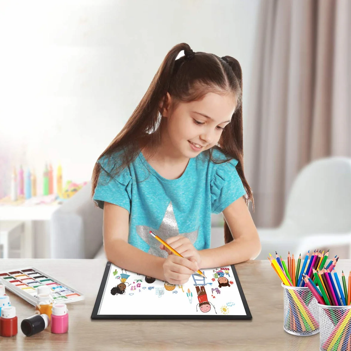 Himimi A3 LED Tavoletta Luminosa, Tavolette da Disegno, Ultrasottile con Luminosità Regolabile Tracing Light Pad per Artisti