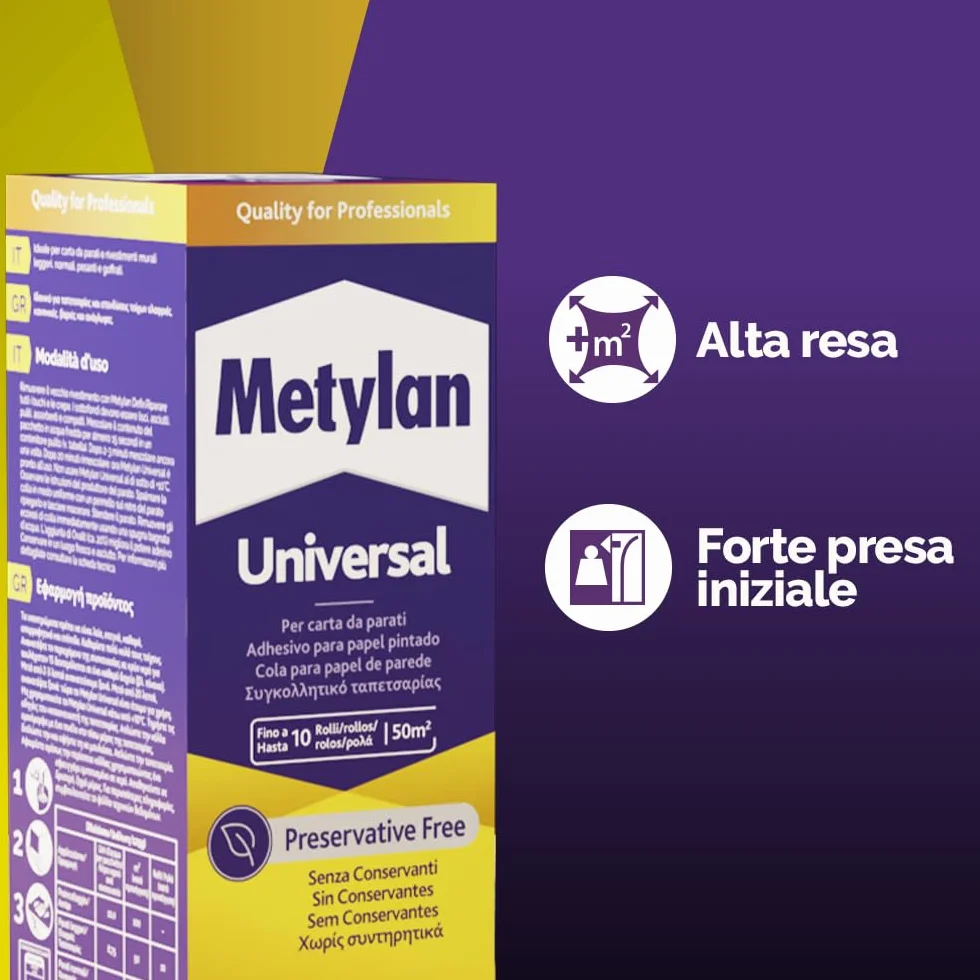 Metylan Universal Colla per carta da parati resistente, polvere 125g