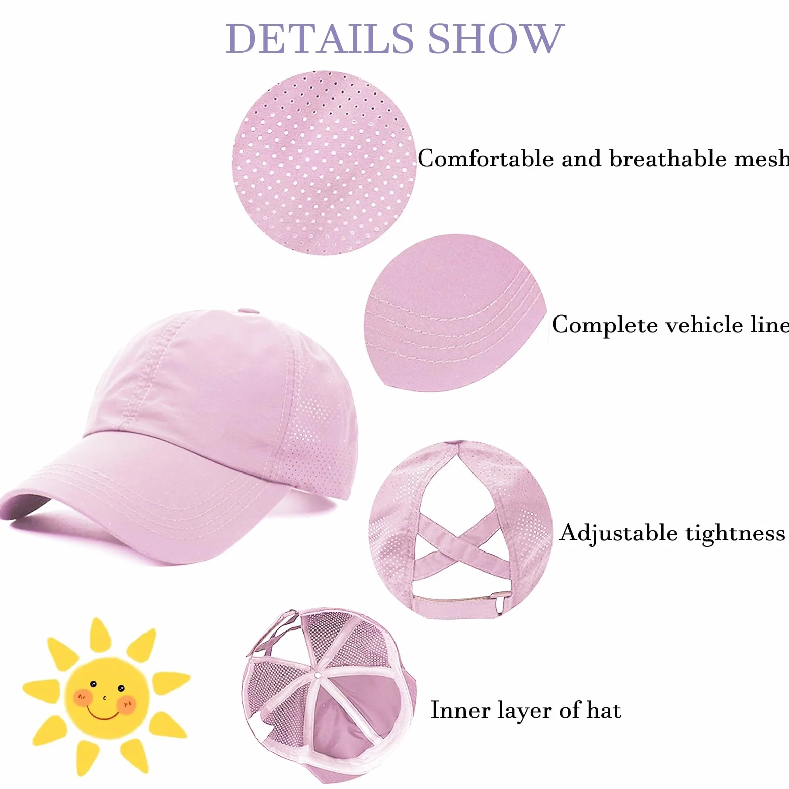 Cappello Sportivo per Bambini Berretto da Baseball Ragazza Asciugatura Rapida Visiera Regolabile