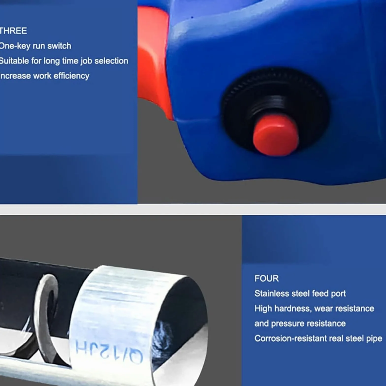 Macchina per aspirazione di cereali Macchina per pompaggio di cereali di grandi dimensioni per uso domestico Tubo flessibile ispessito Trasportatore di cereali Coclea trasportatrice a vite (blu 2 m)