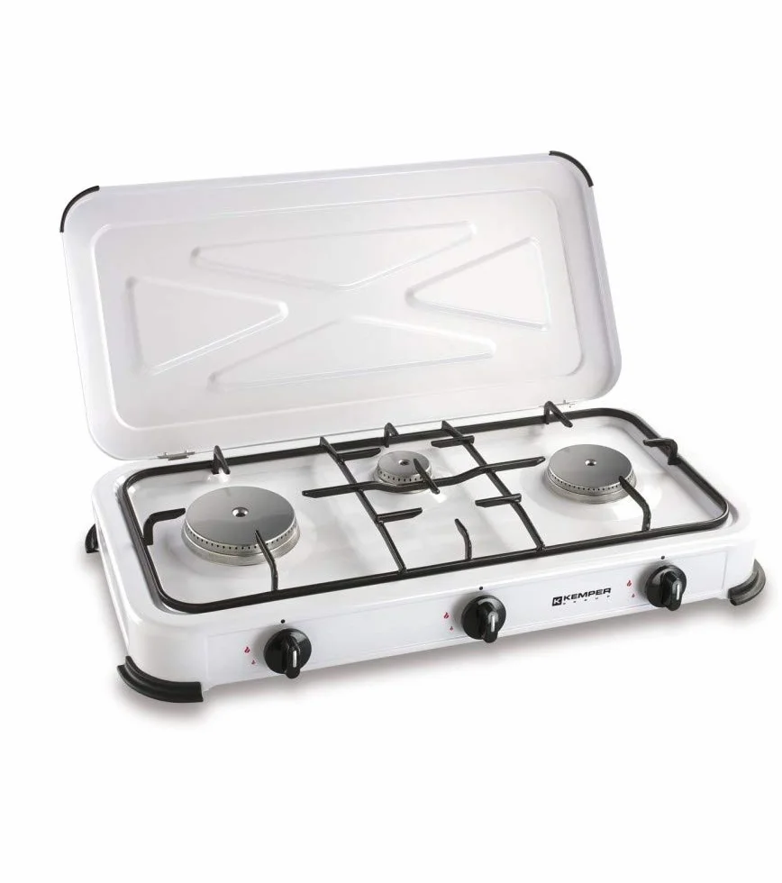 Kemper Fornello Smaltato 3 Fuochi Coperchio GPL