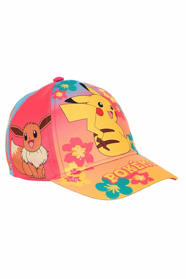 Pokémon Cappello da Baseball Ragazze, Berretto con Pikachu, Squirtle, Eevee, Charmander e Mew, Cappello Estivo per Bambine