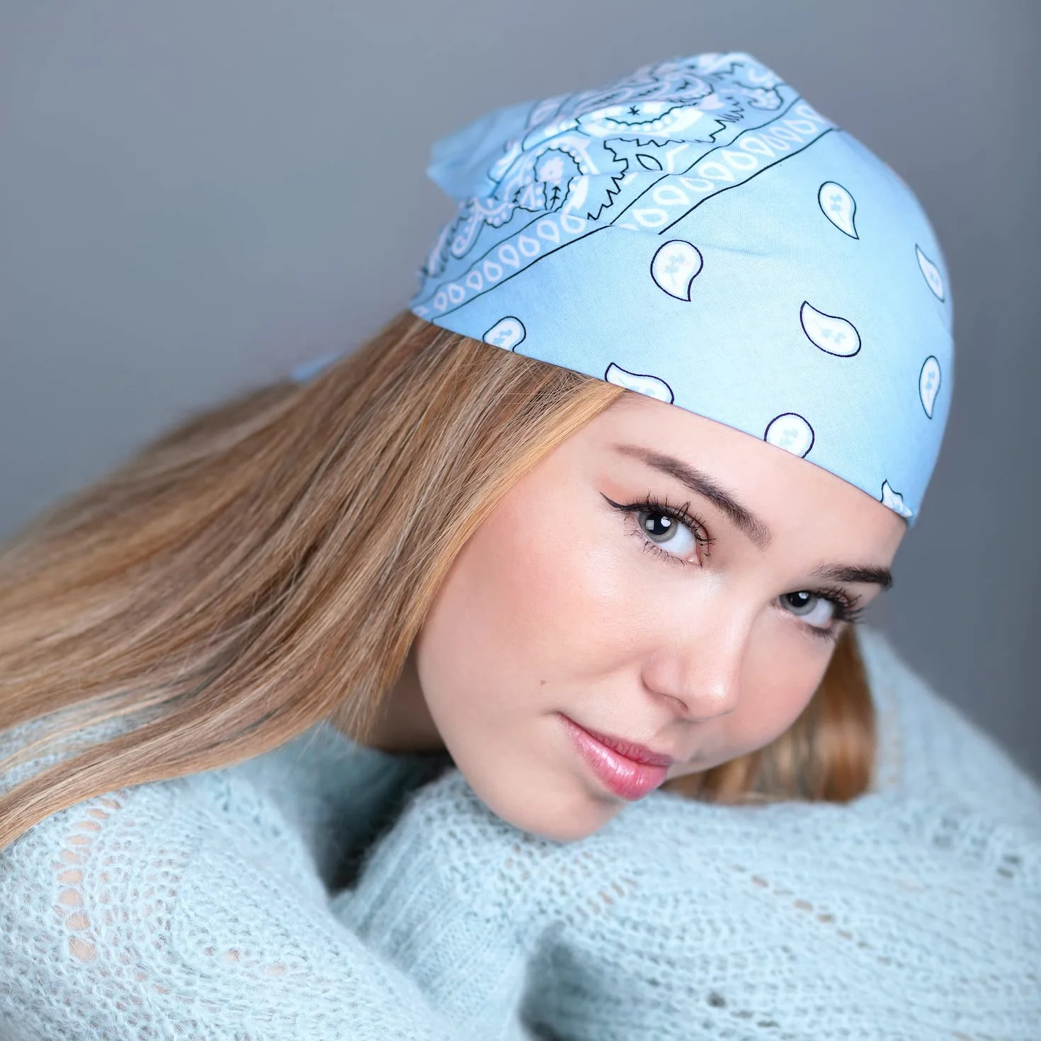 Bandana 100% cotone donna uomo bambini fazzoletto da collo motivo paisley copricapo sciarpa motociclista