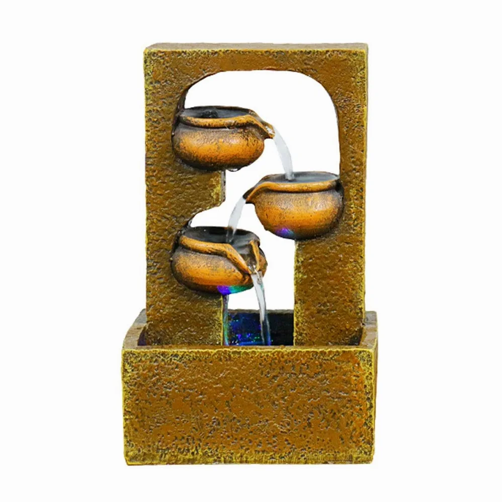 Fontana da interno rilassante Indoor e Outdoor decorativo Fontana Relax Desktop e fontana da tavolo con pompa ad acqua for la casa Ufficio giardino terrazza, 9.8" Altezza Cascata Tavolo Decorazione