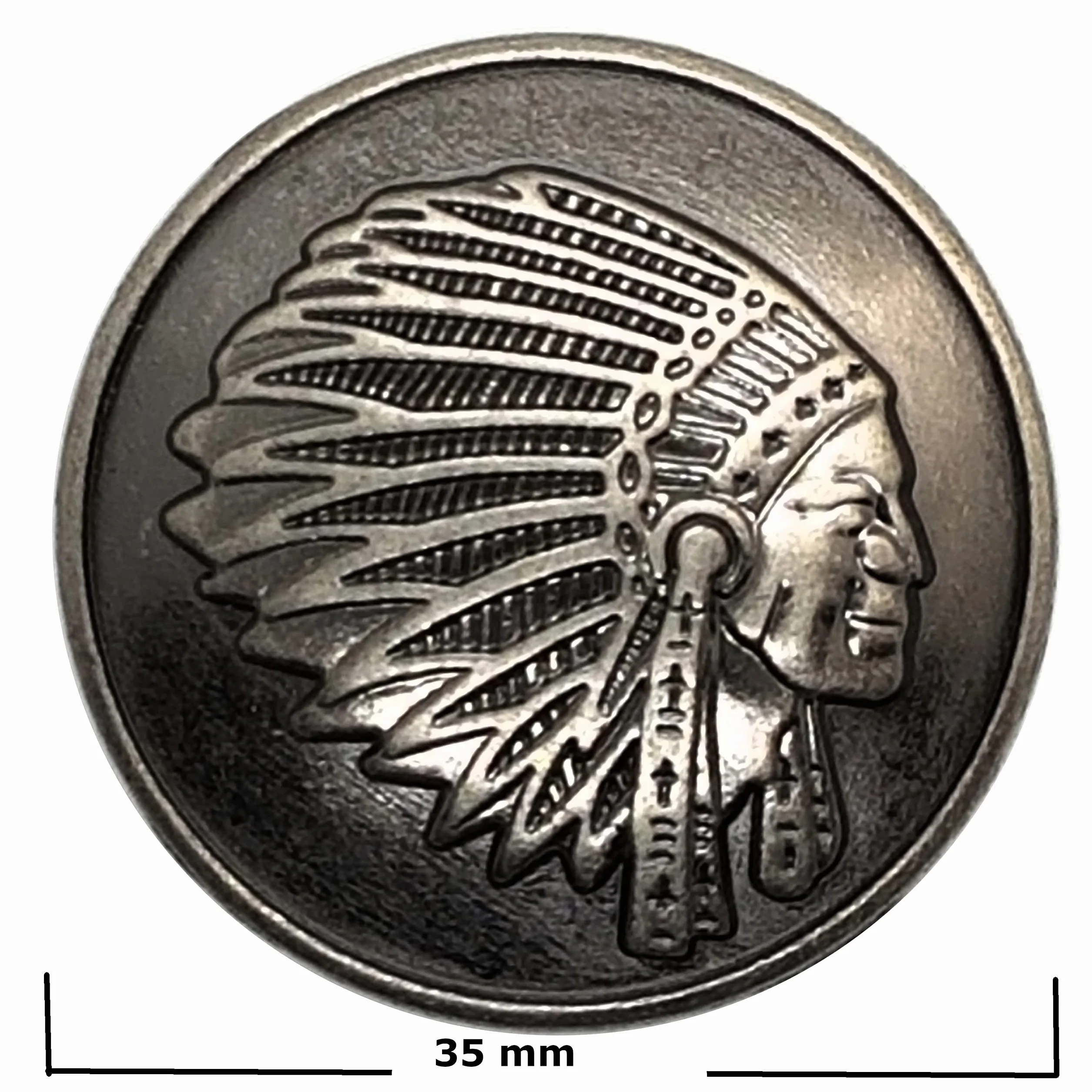 Conchos Concho indiano argento opaco da avvitare, 35 mm