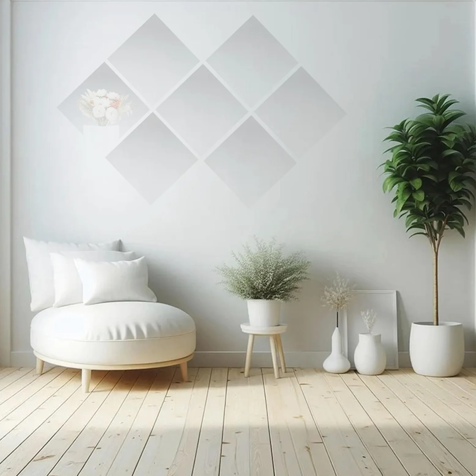 Nexboraque Confezione da 12 piatti quadrati per candele, 25,4 cm, in vetro, centrotavola per tavoli, vassoi a specchio senza cornice da 1,7 mm, per fiori, profumi, decorazioni per feste, matrimoni