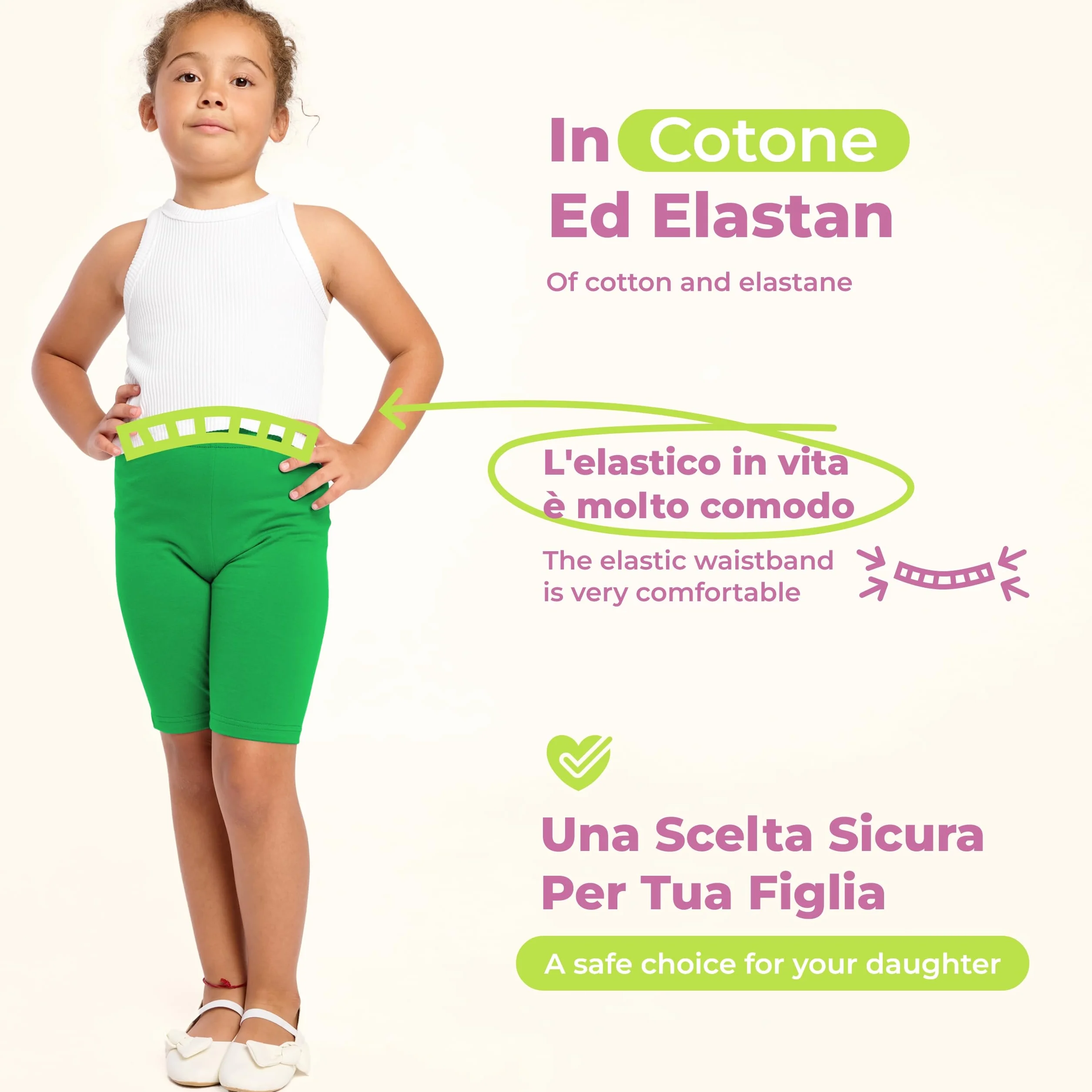 Merry Style Leggings Corti Bambina e Ragazza MS10-227