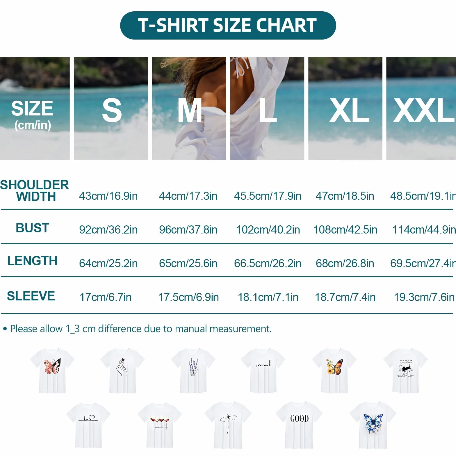Heekpek T-Shirt Donna Manica Corta Bianca Cotone Casual Girocollo Stampa Estiva