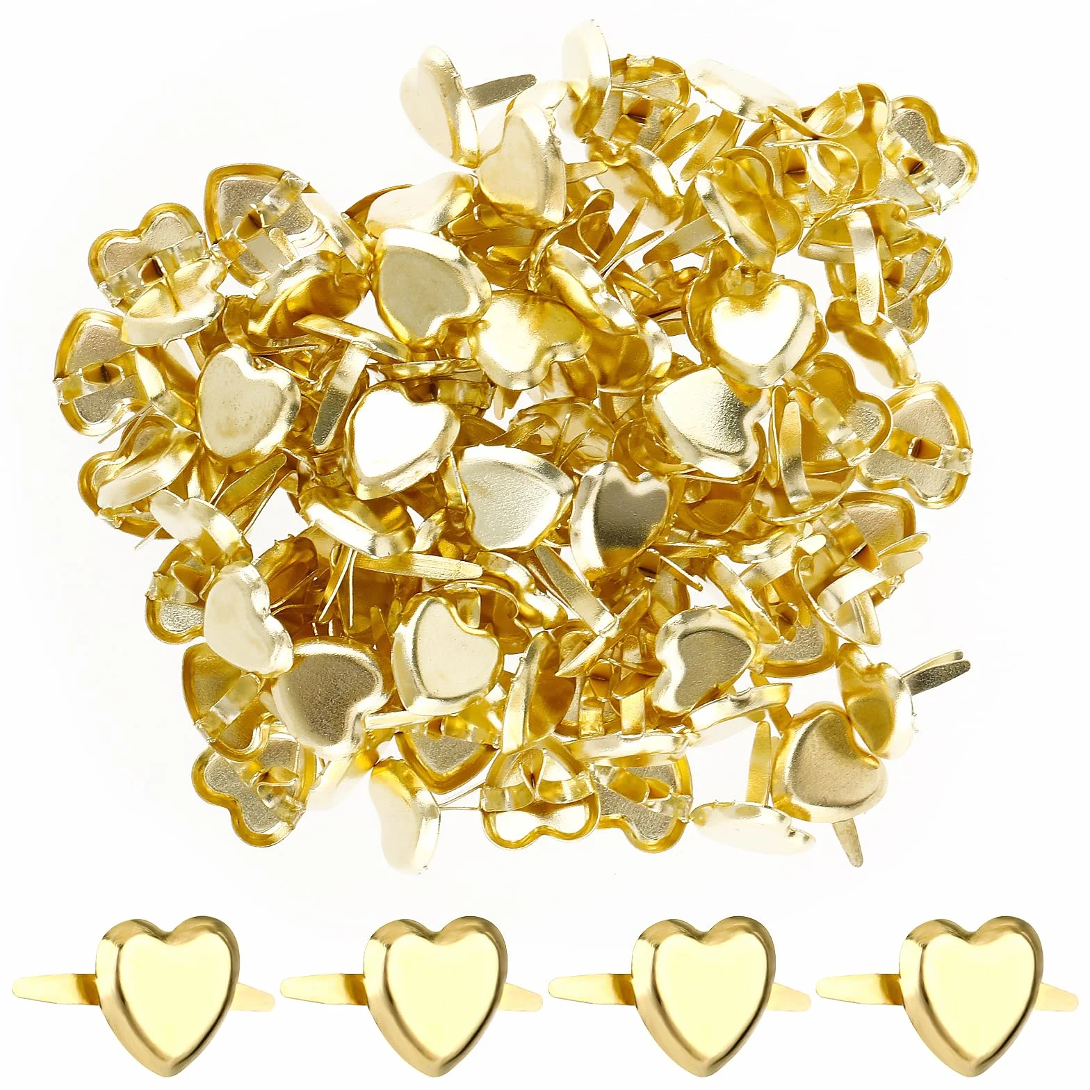 Mini mollette a forma di cuore in metallo, per scrapbooking, fai da te, 100 pezzi