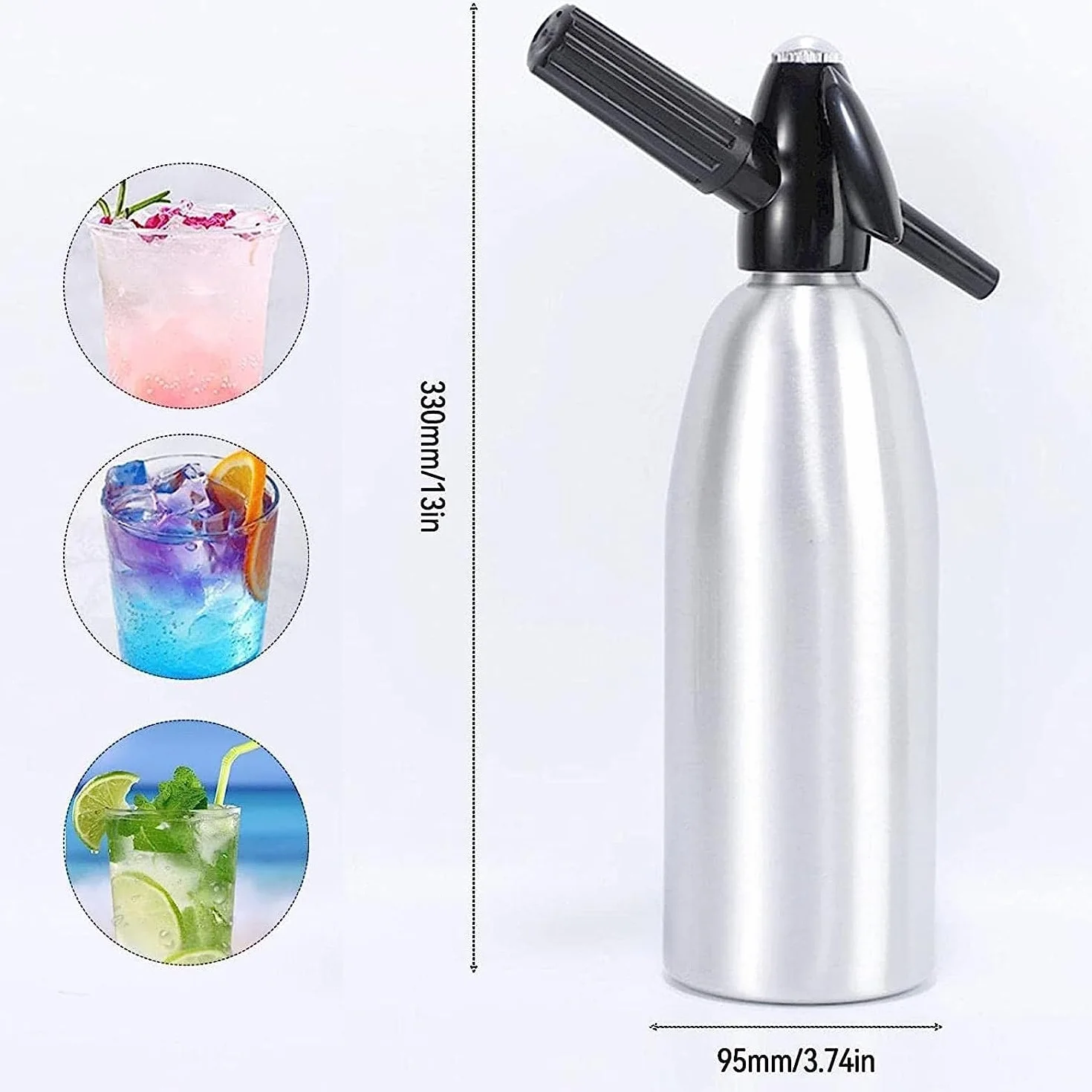 Soda Siho, 1L Sarklig Water Machie, Seltzer Water Maker, Portale Alumium Mii Soda Machie per Productio, Home Caroated Drik Water Heater