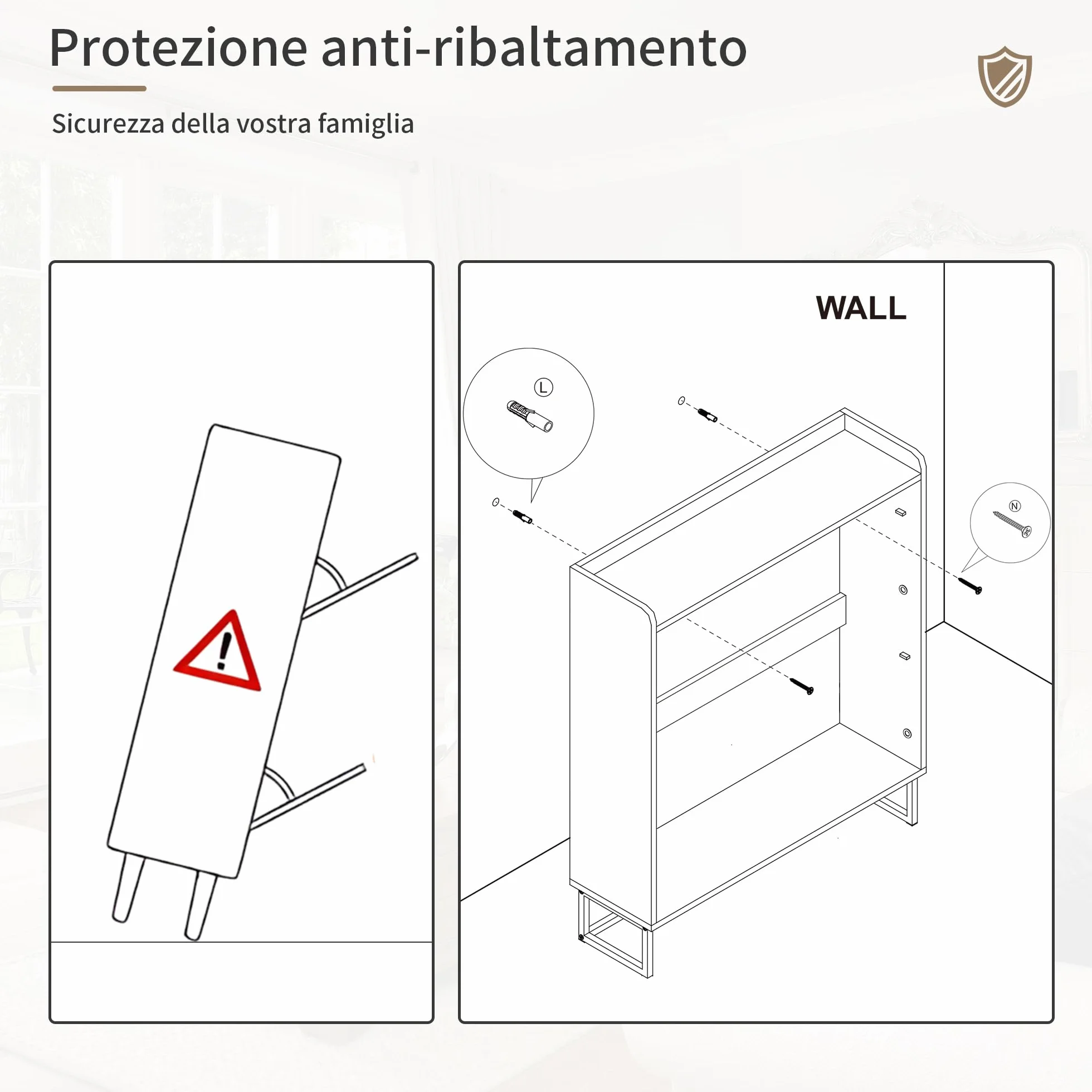 BonVache Scarpiera stretta 2 ante ribaltabile 4 ripiani mobile per scarpe legno 80x24x113,5 cm bianco
