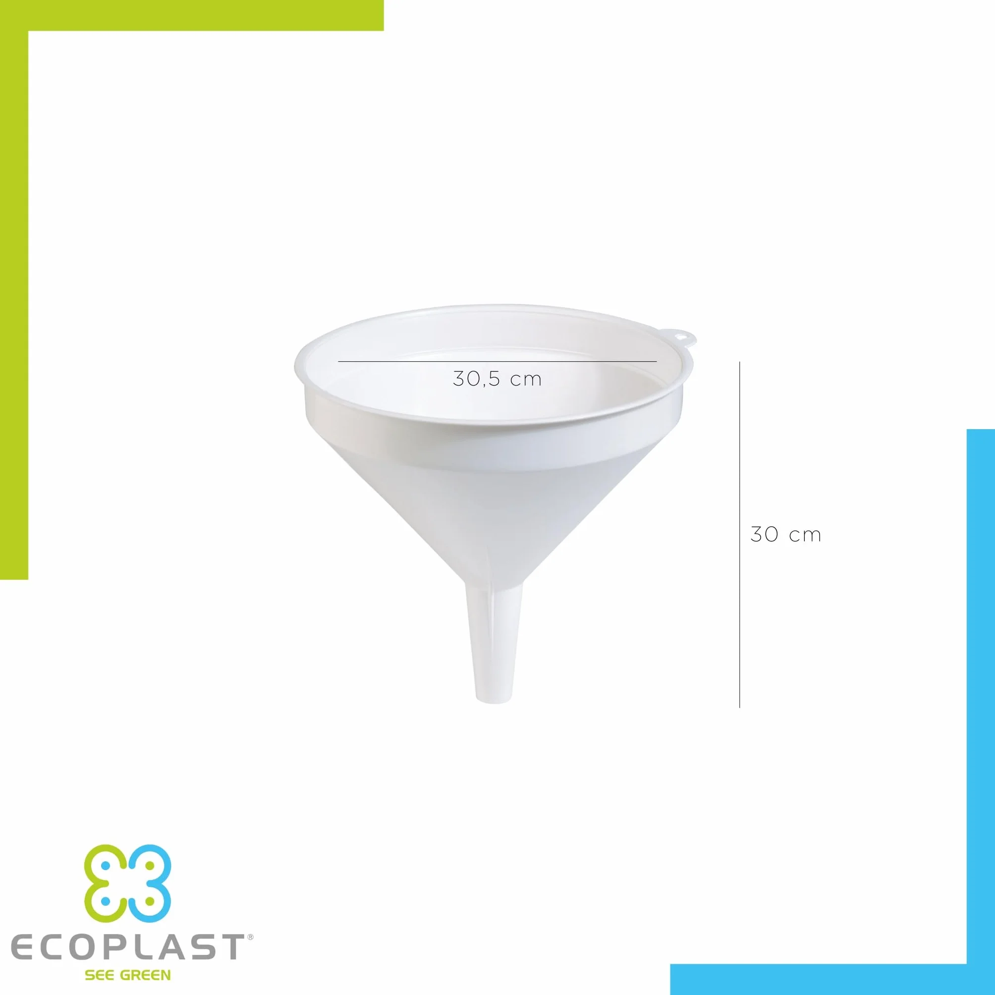 Ecoplast Imbuto Cucina in Plastica 30cm Bianco Made in Italy