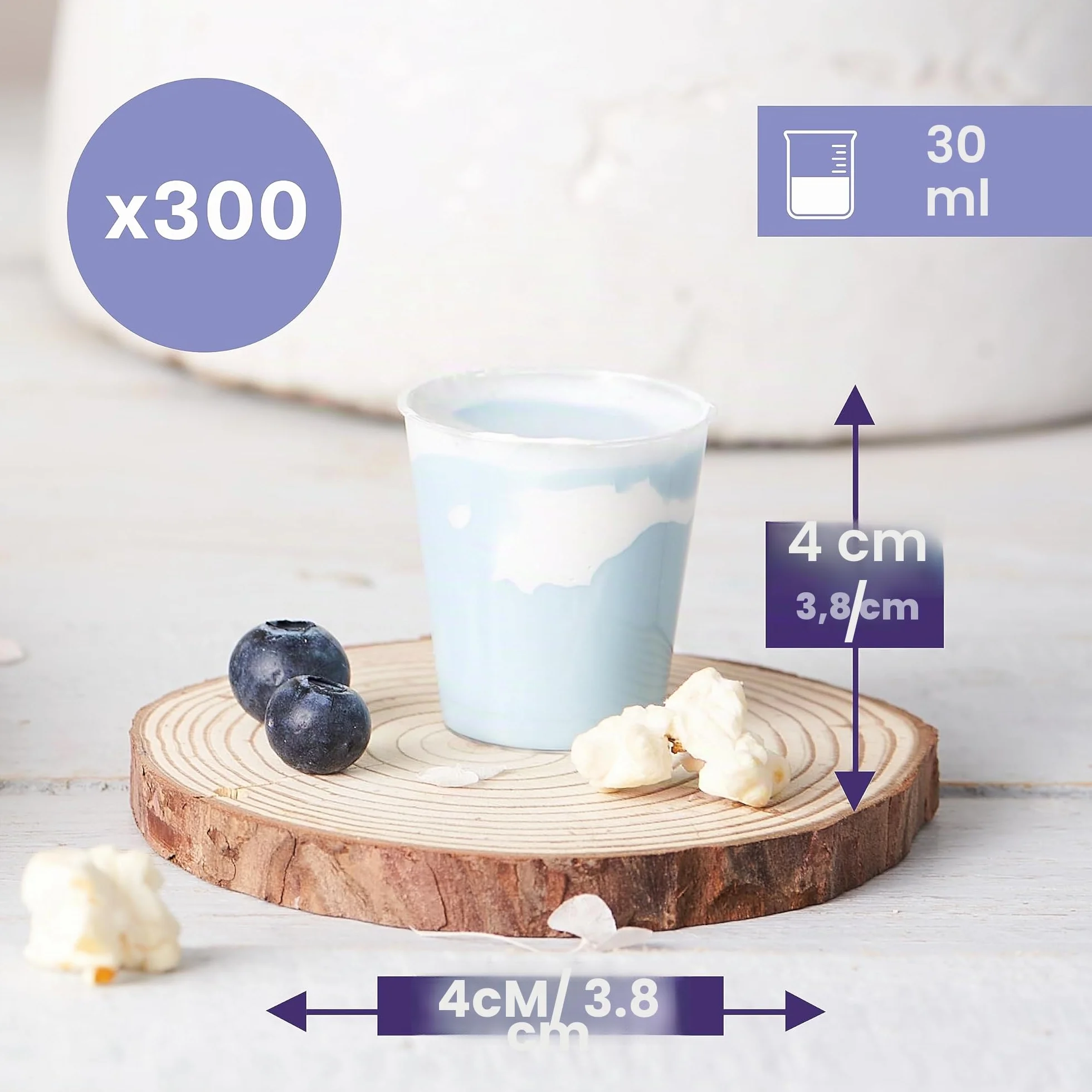 Matana 300 Bicchieri da Shot in Plastica Rigida 30ml Ideali per Feste Colpi di Gelatina