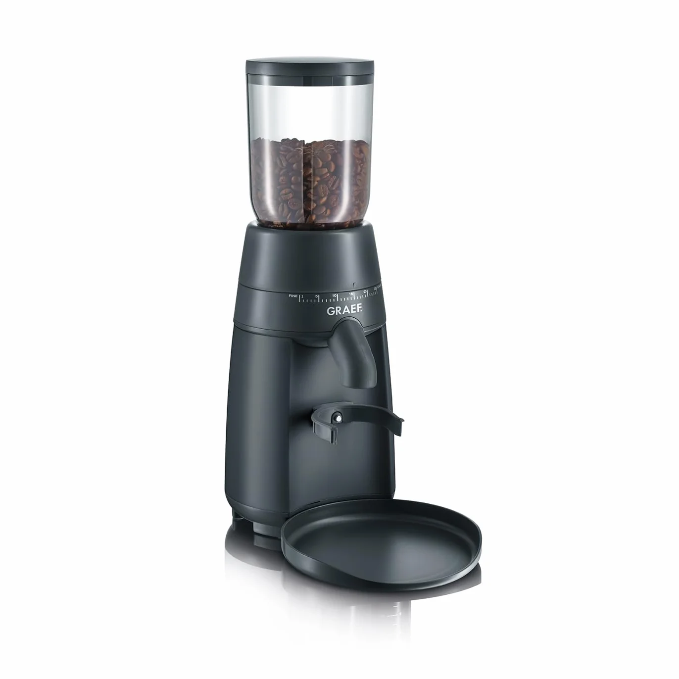 GRAEF CM702 - Macinacaffè elettrico, macinino a cono in acciaio inox rimovibile, 24 livelli di macinatura, macinatura che conserva il sapore, fino a 12 tazze di caffè filtro, nero