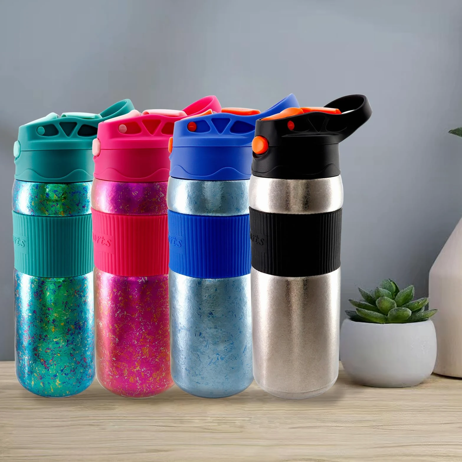 RISON-Titanium Borraccia termica in titanio, 420 ml, per esterni, campeggio, campeggio, a doppia parete, leggera, con cannuccia, per sport, ciclismo, escursionismo, picnic, arrampicata