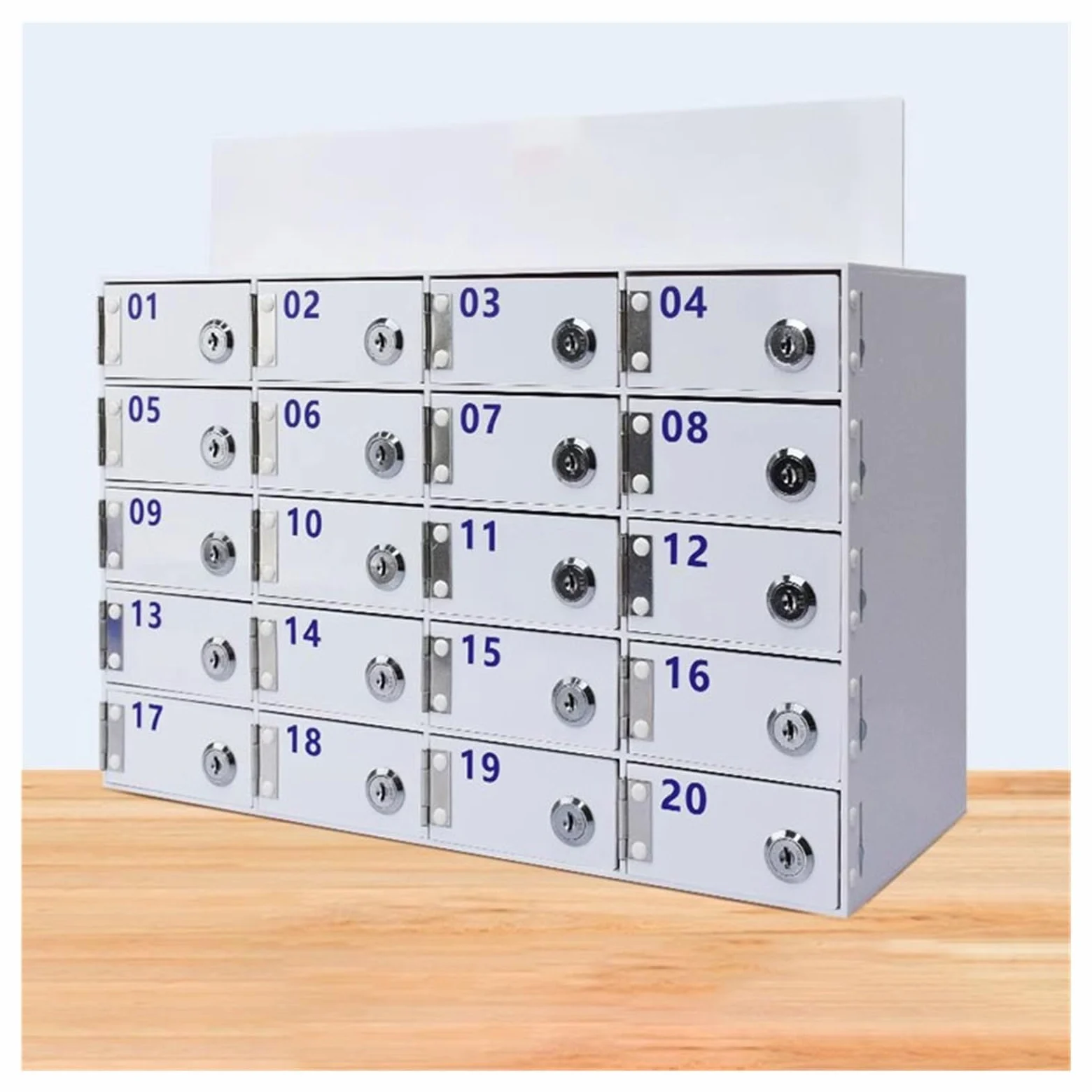 Scatola portaoggetti da parete per telefoni cellulari in acrilico con serrature, ideale per stanze di classe, impiegati, uffici e fabbriche. (5 Grid)
