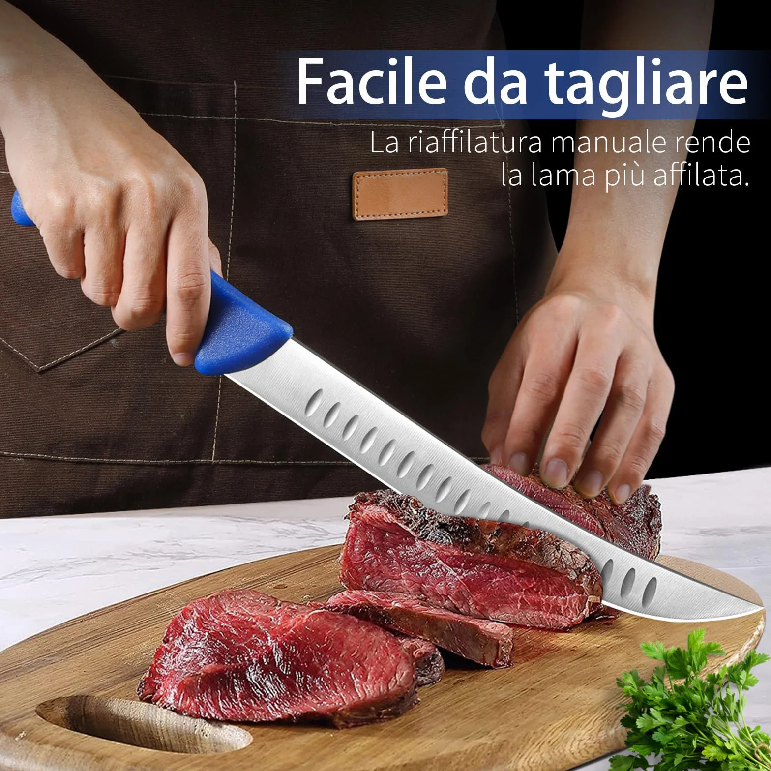 Plys Coltelli Macellaio Professionali per Sfilettare Pesce: 26cm Coltelli Carne Prosciutto Crudo Coltelli Cucina