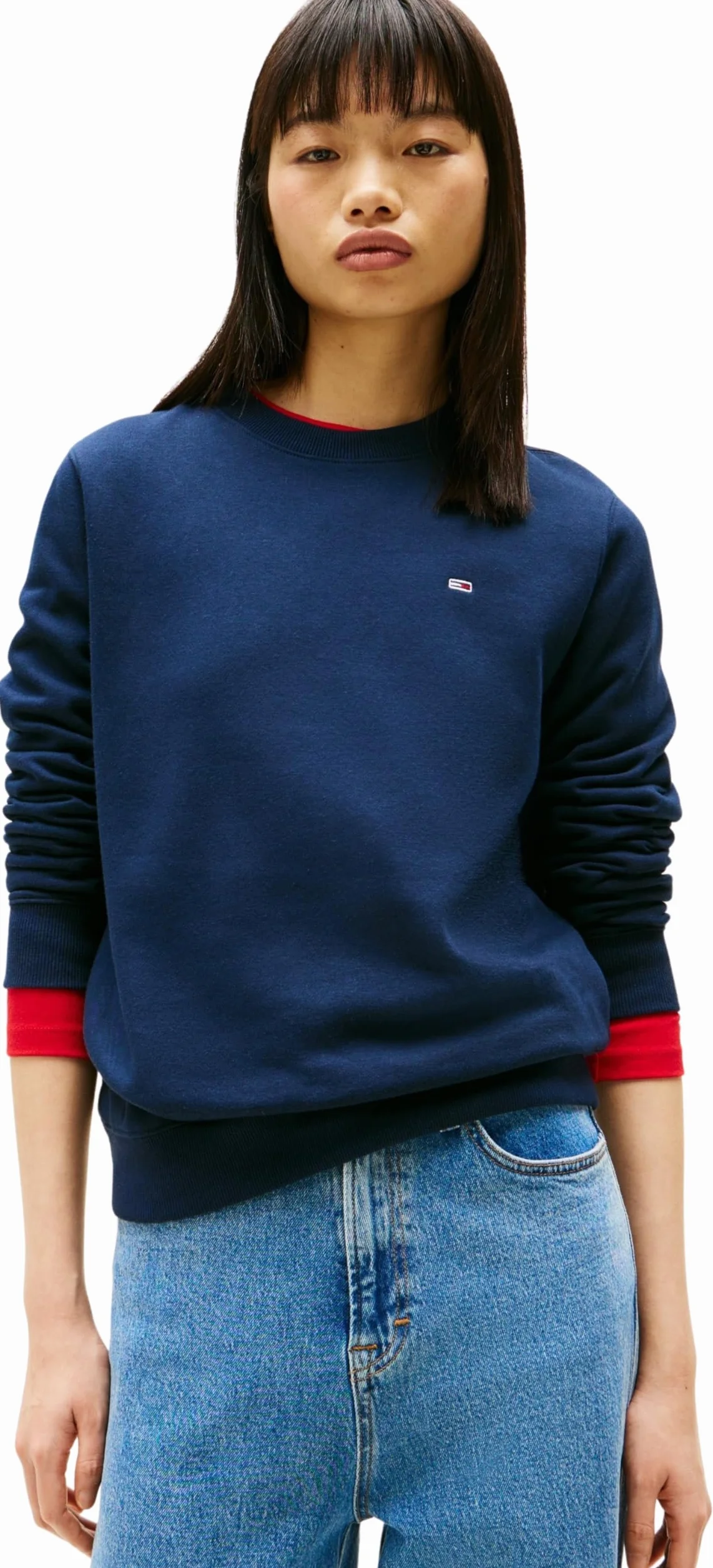 Tommy Jeans Donna Pullover Crew Neck Scollo Rotondo