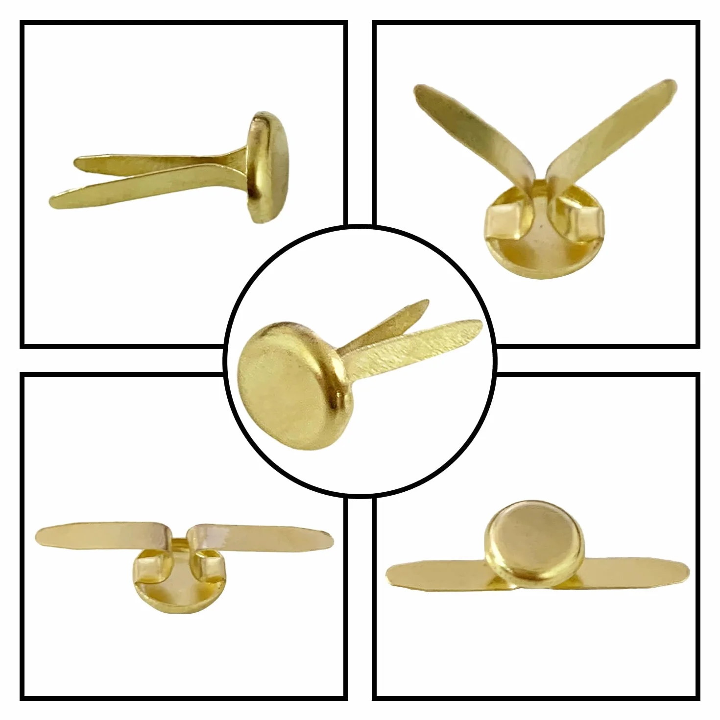Macchina per spartiti Pin Sheet Pins 8 x 17 mm, spilli divisi dorati, chiodi a testa tonda, 220 pezzi per scrapbooking