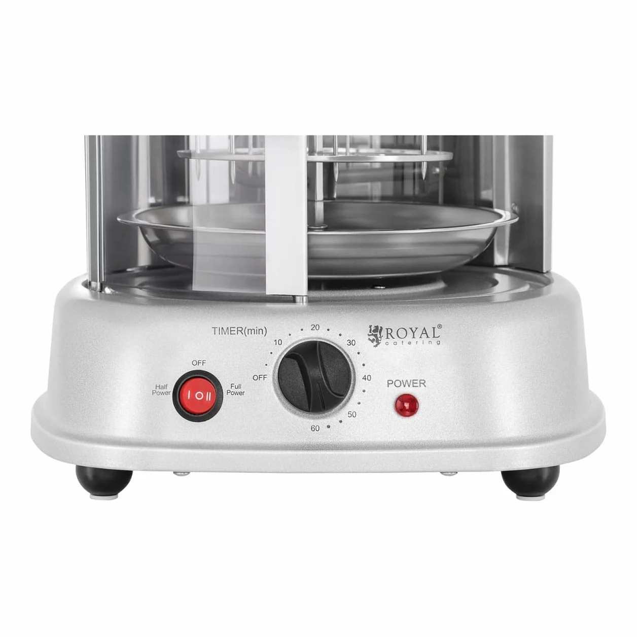 Royal Catering Grill Verticale Elettrico Grill Elettrico Verticale Professionale RCGV-1800 (4-in-1, Potenza: 1.800 W, Temperatura fino a 160 °C, Timer di 60 min)