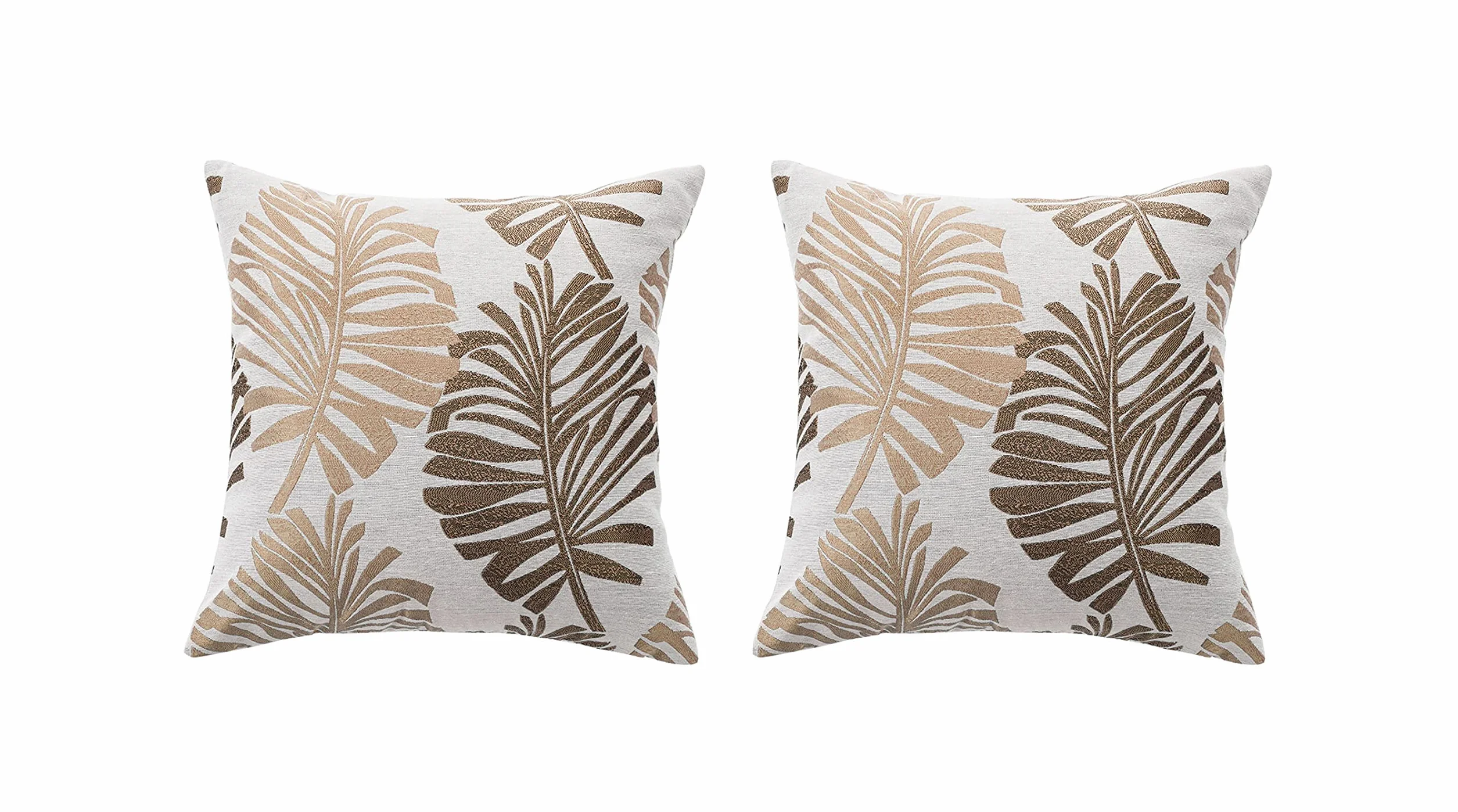 2 Pezzi Federe Copricuscini 45 x 45 cm, Federa per Cuscino Decorazioni in Lino con Cerniera Invisibile,Fodere Cuscini per Divano, Sofà, Interni ed Esterni. (dorato)