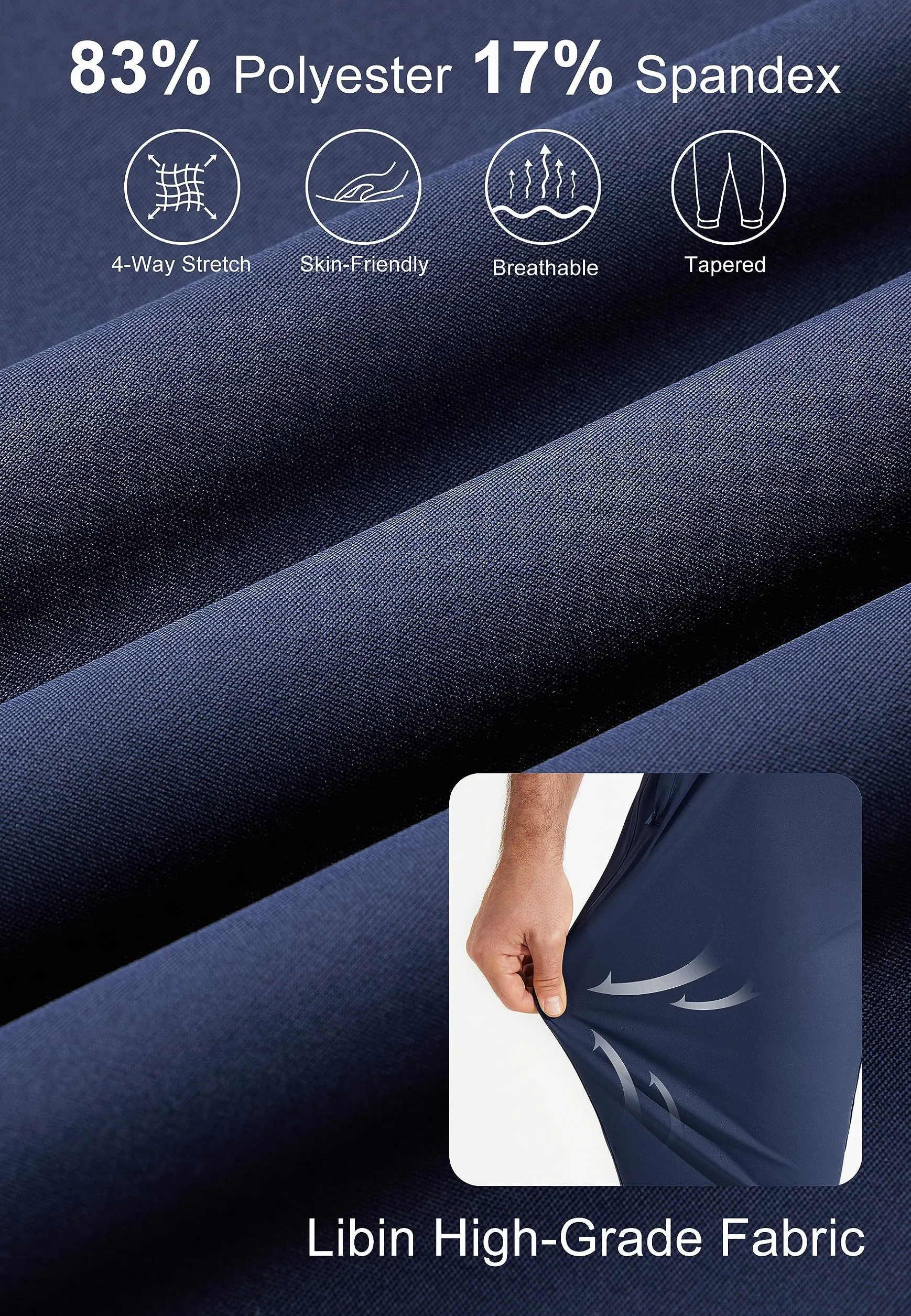 Pantaloni da Golf Uomo Slim Fit Jogger con Tasche