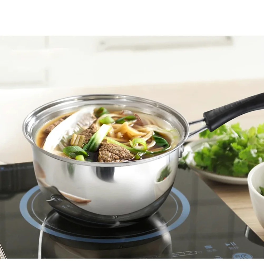Set di pentole Combinazione Pentola per zuppa in acciaio inox Pentola per latte Pentola per cottura a vapore Pentola per friggere Fornello a gas Cucina a induzione domestica Universale (D Piccola)