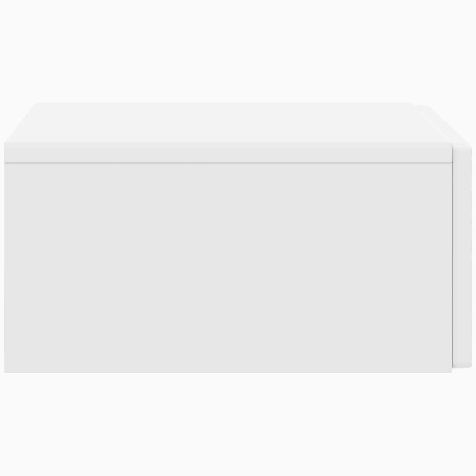 Tavolino da parete in legno bianco, 59 x 34,5 x 17 cm, con cassetto, per soggiorno, ufficio, corridoio, versatile come ripiano e organizer
