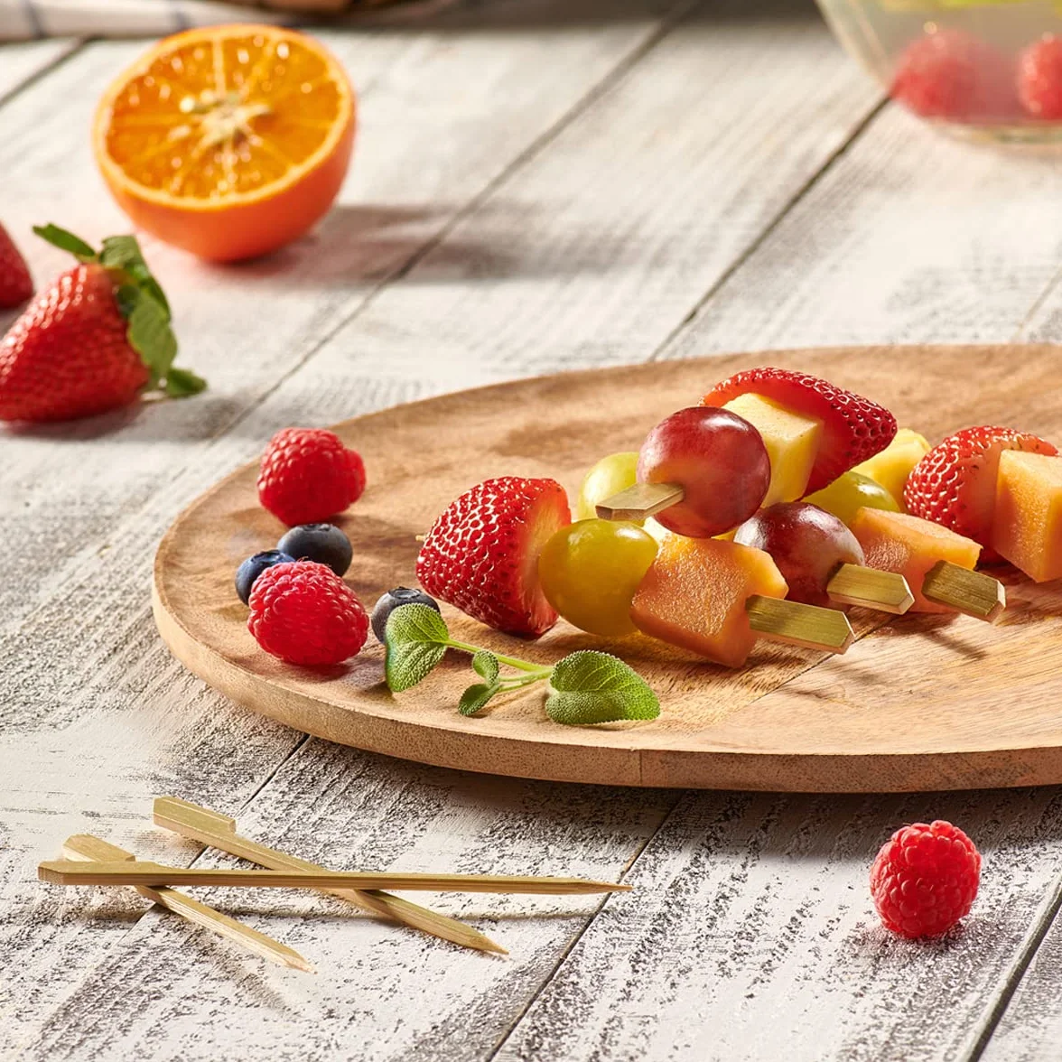 Spiedini in legno di bambù 10 cm 100 pezzi per cocktail e grigliate