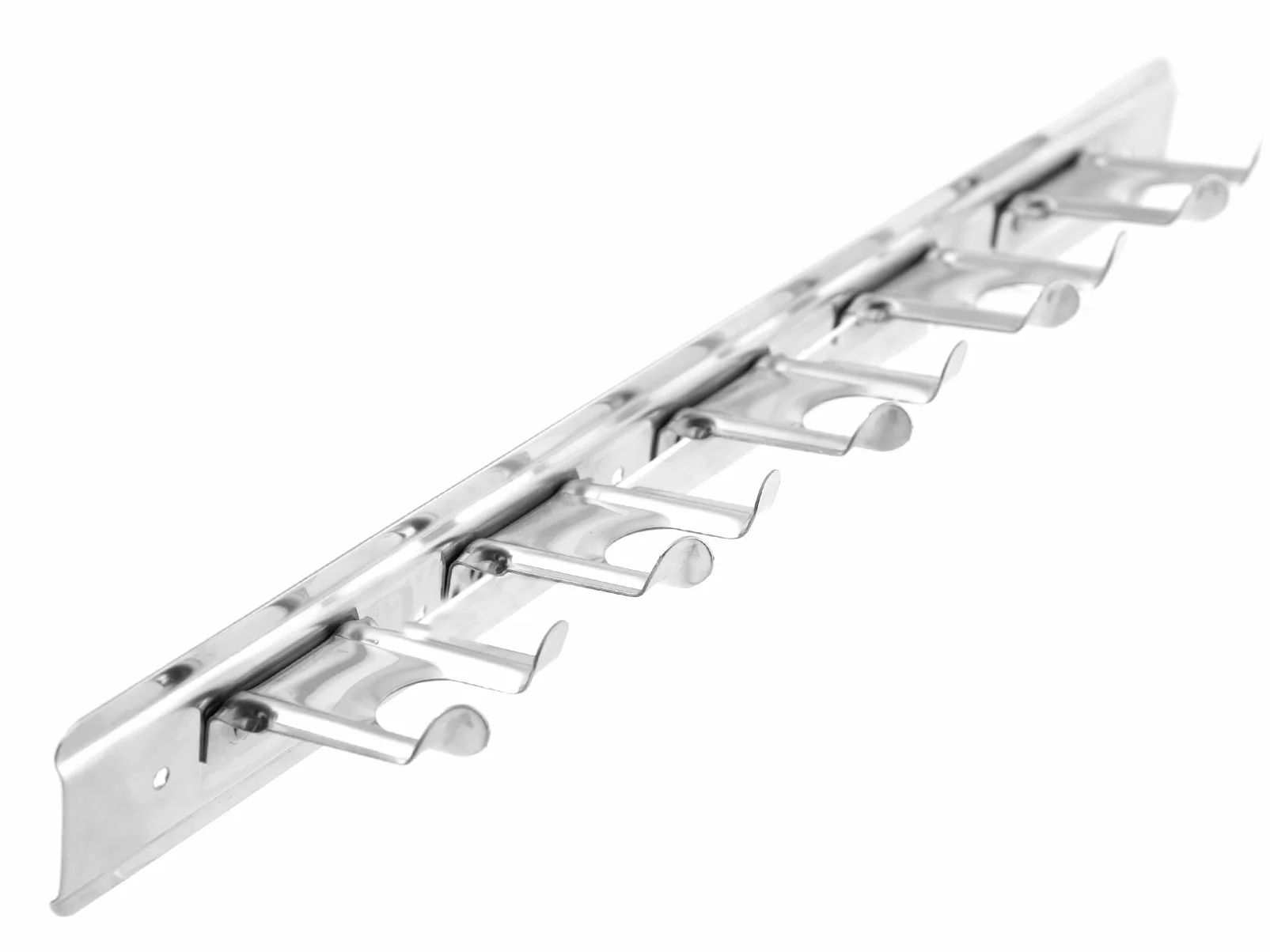 Supporto a parete, Acciaio inox, 5 posti per pale pizza