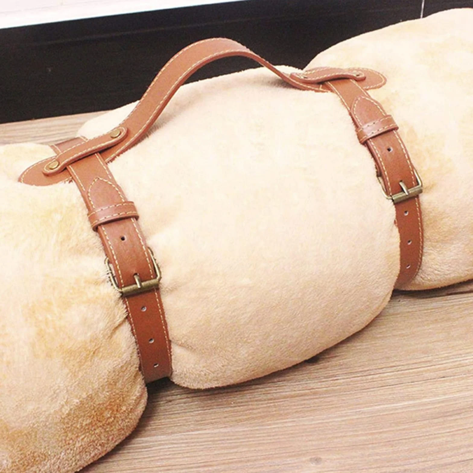Borsa porta coperta con cinghia per il trasporto di tappetini, per campeggio, picnic, moto, copriletto