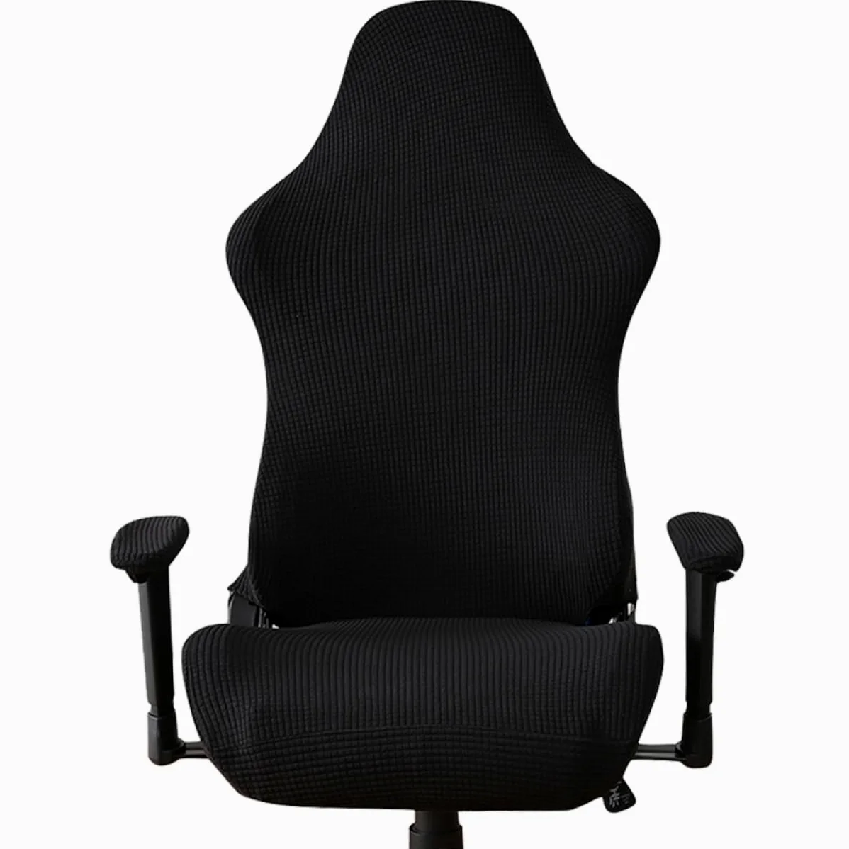 VILLCASE Copertura Protettiva per Sedia Gaming Elastica in Pile Nero | Anti-scolorimento e Pieghevole, per Sedia da Ufficio Computer e Poltrona Ufficio