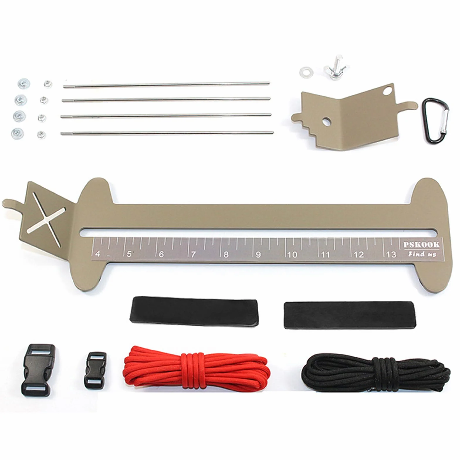 Paracord Blet Jig Kit Paracord Tool Tessitura DIY Maker 4-33 Pollici Antiscivolo Arancione