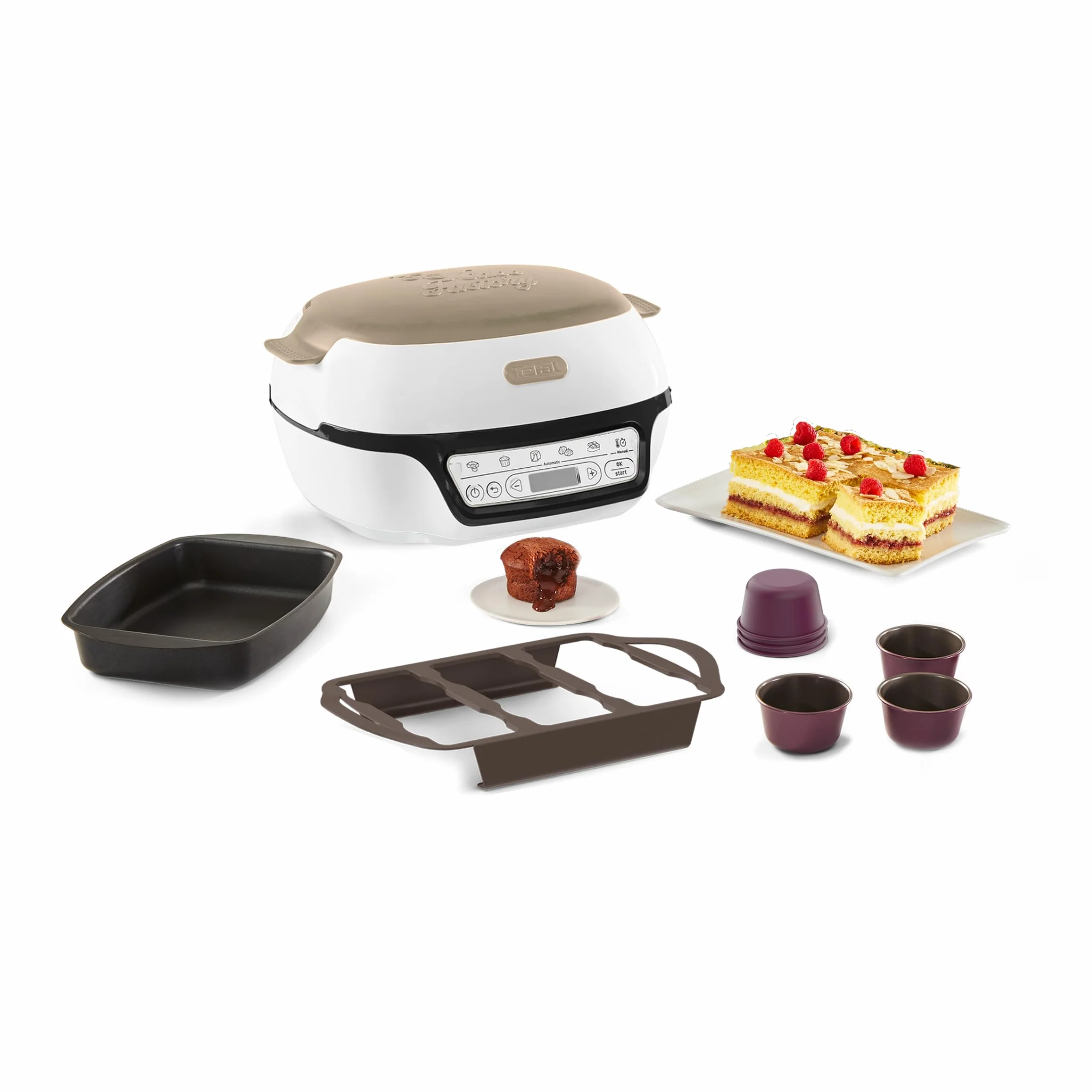 Tefal Cake Factory Creabake KD804910, 5 programmi automatici, stampo antiaderente, 6 stampi muffin