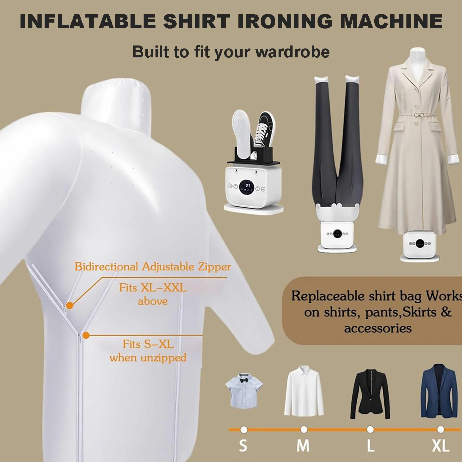 Ferro da Stiro Automatico per Camicie | Sostituisce Il Ferro da Stiro, l'asse da Stiro e la Vaporiera | Ferro da Stiro per Camicie, Bluse e Camicie | Innovativo ed Efficiente