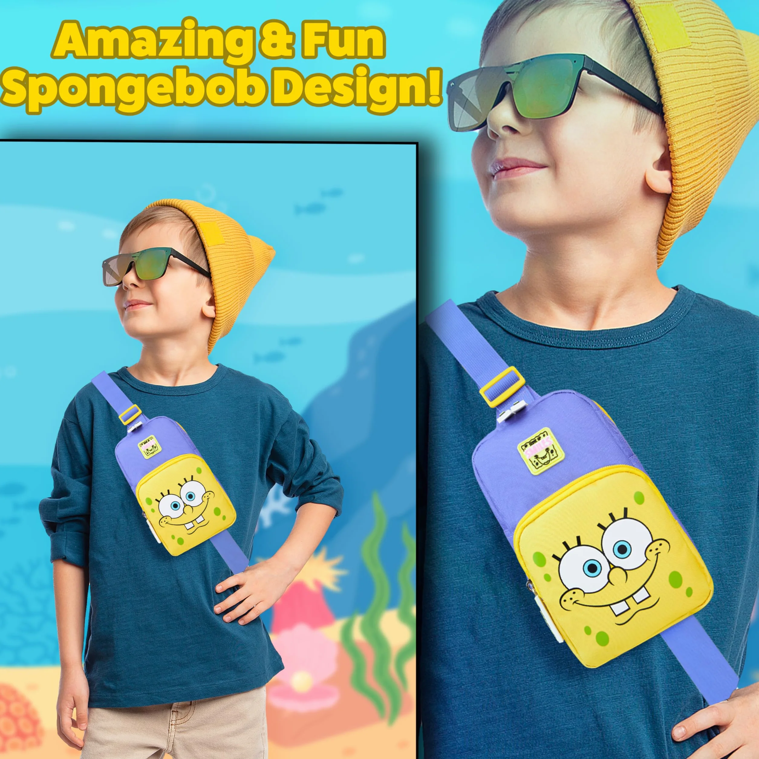 SPONGEBOB SQUAREPANTS Borsa a Tracolla Ragazza Borsa Viaggio per Telefono Soldi