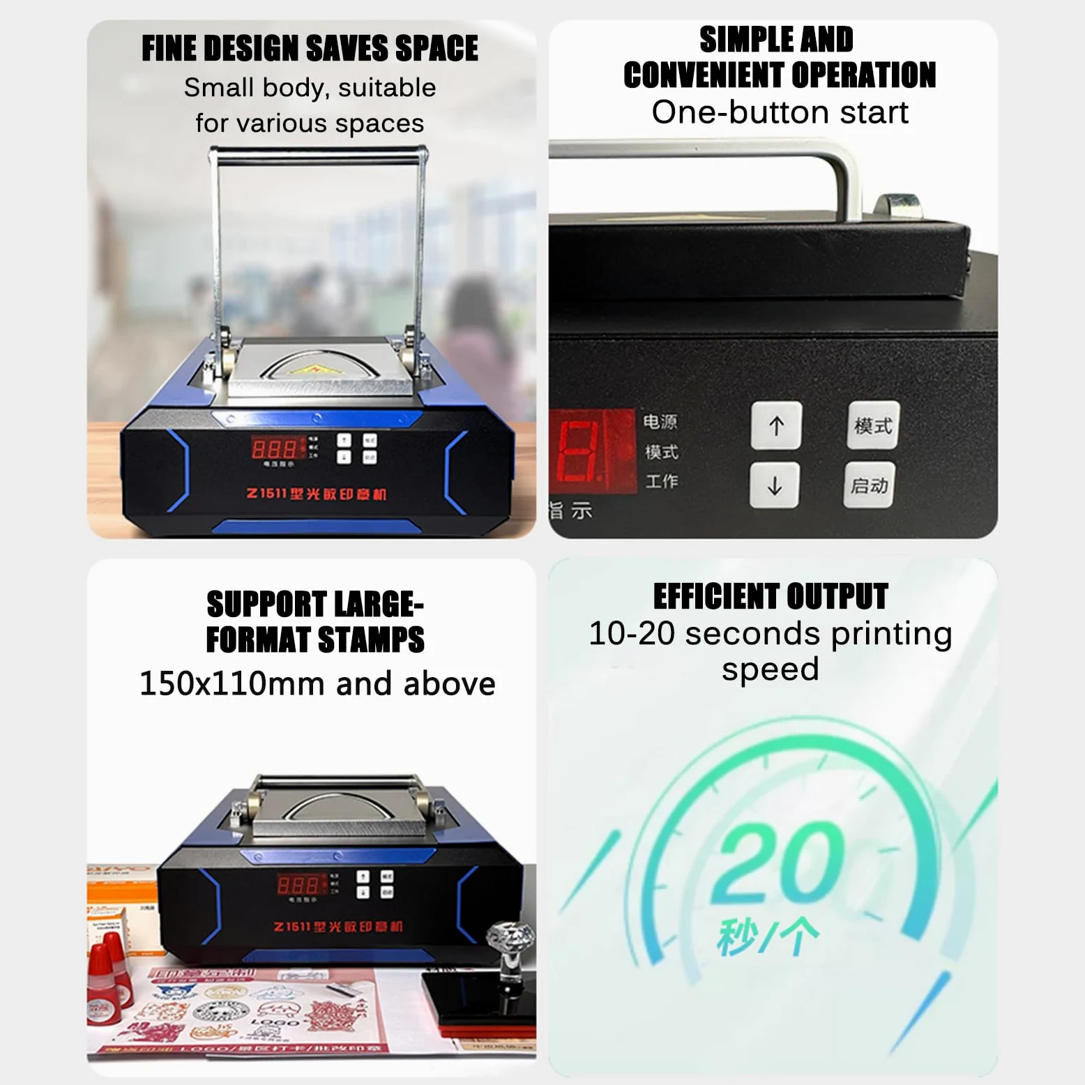 Macchina Digitale per Timbri Fotosensibili, Macchina per Timbri Flash, Formato Supportato 150x110 Cm, velocità di Stampa 10-20 S, per Timbri di Cartoni Animati, Timbri Nuziali
