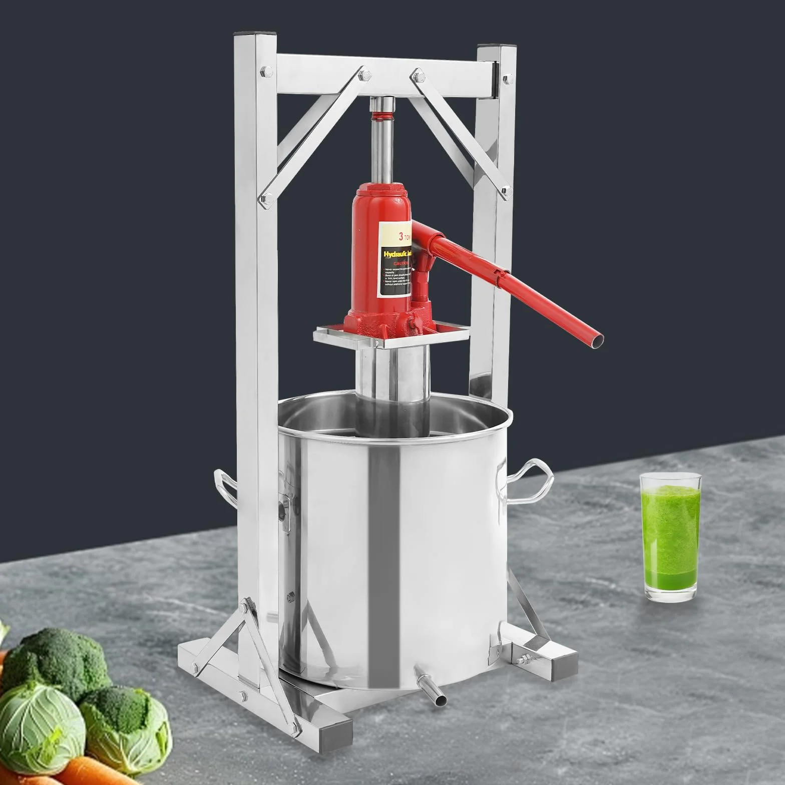Pressa idraulica per frutta 12L per sidro di vino, funzionamento semplice, grande capacità, strumento per pressare il vino, struttura stabile, pressa per frutta e frantoio per la pressatura di frutti
