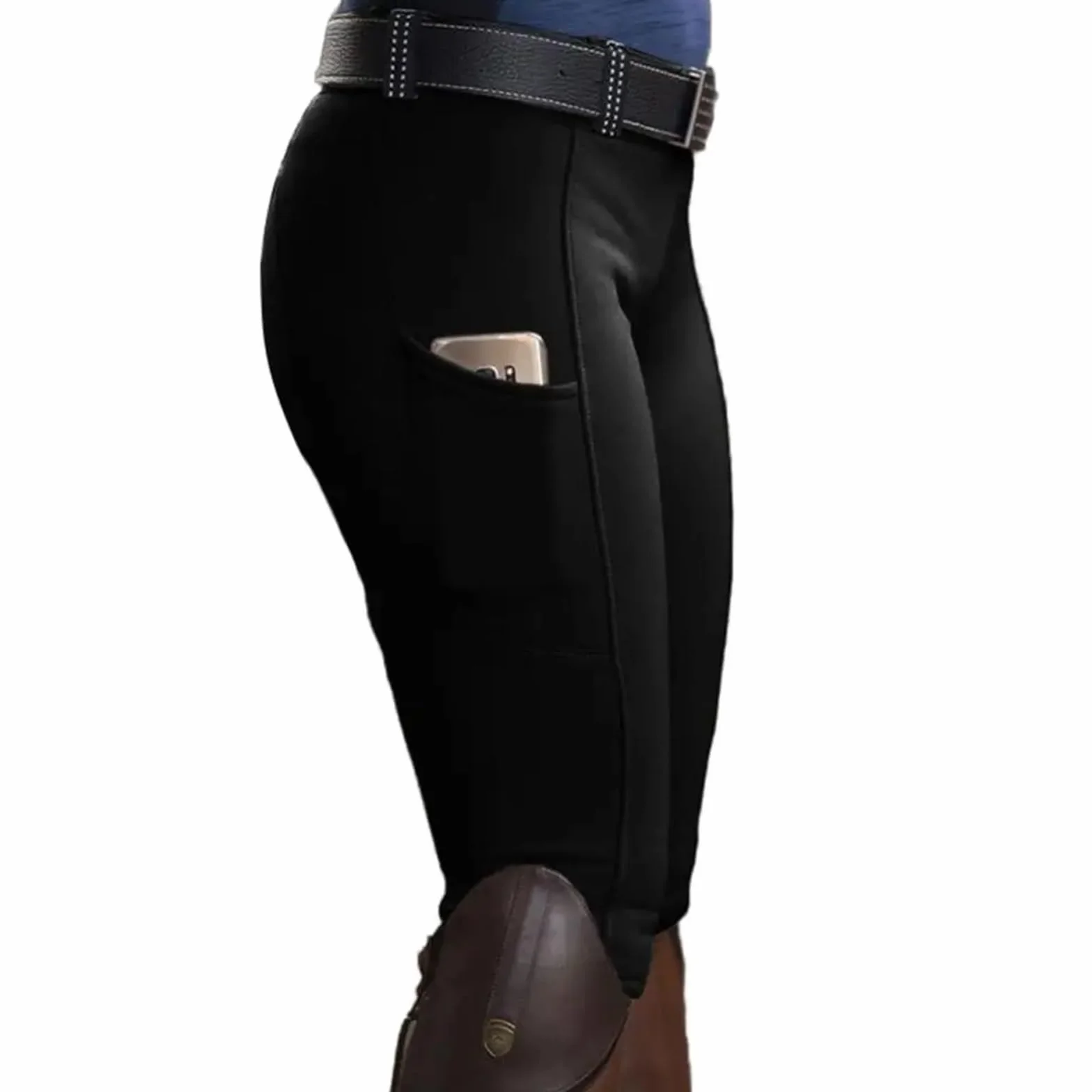 Pantaloni da Equitazione con Tasche e Sollevamento Fianchi Uomo Donna Sport