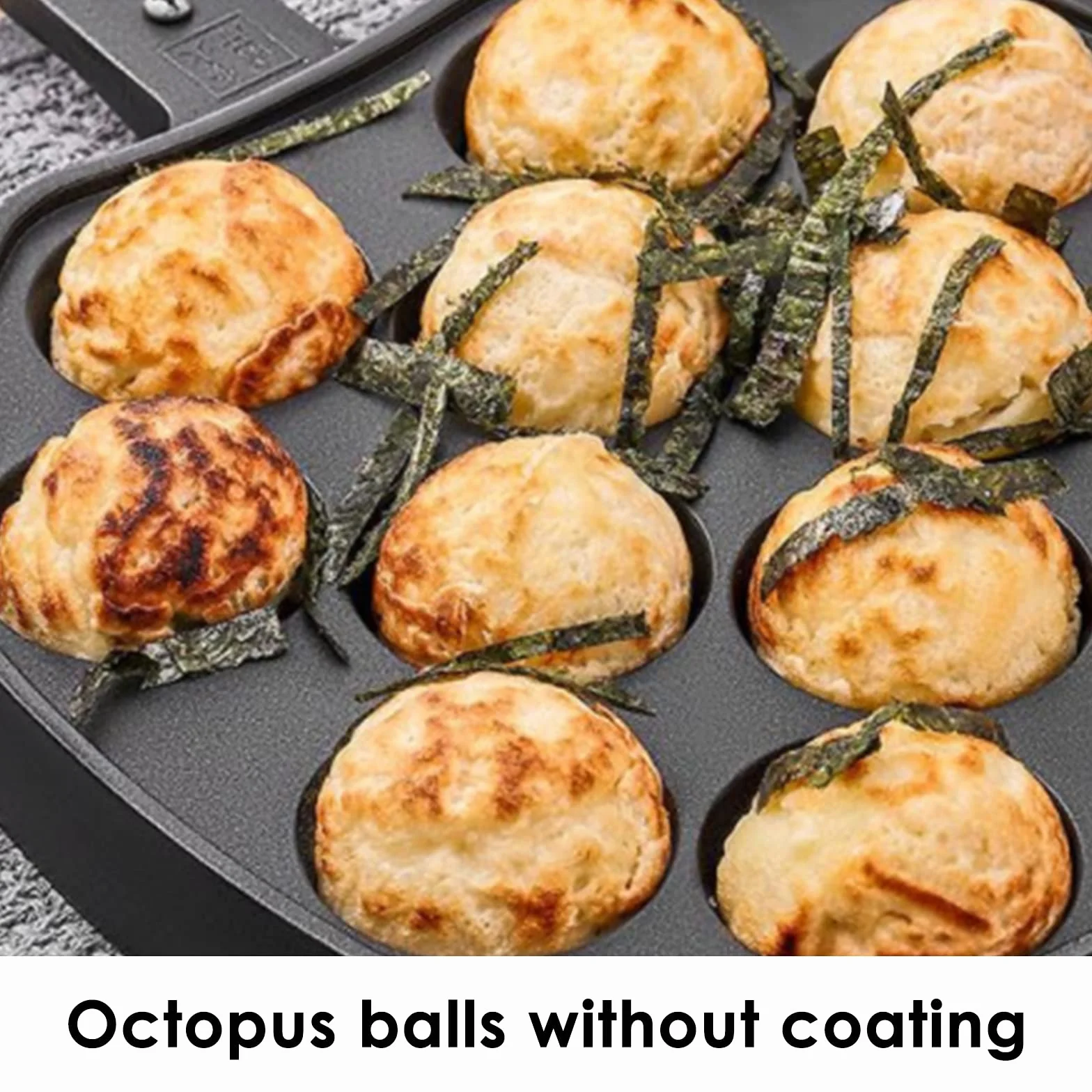Piastra Takoyaki Antiaderente in Ghisa per Polpo, 15 Trous, Rotonda in Lega di Alluminio, Accessori per Cottura Domestica