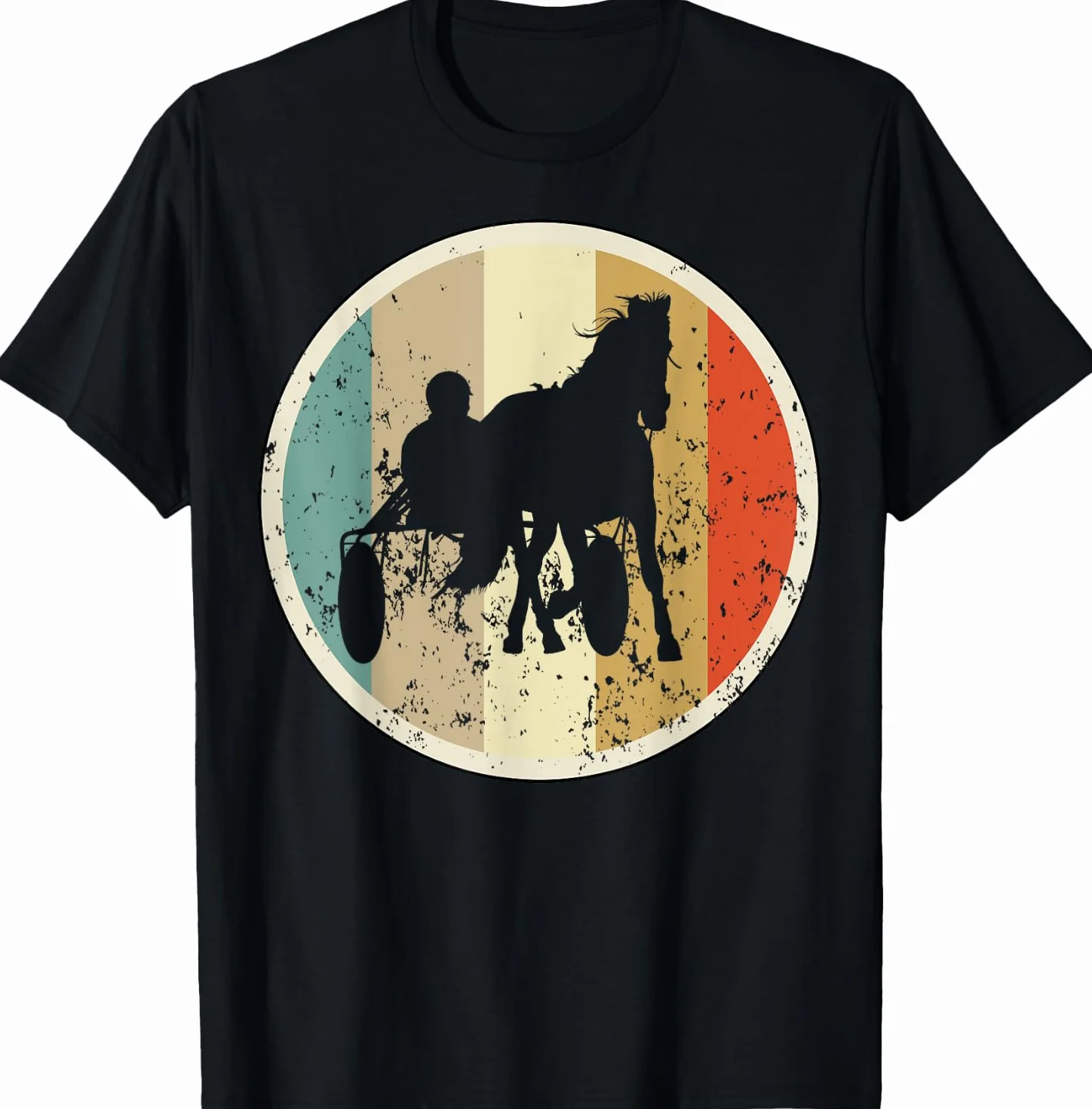Vintage Retrò Maglietta corsa di cavalli Trotto Sport equestre