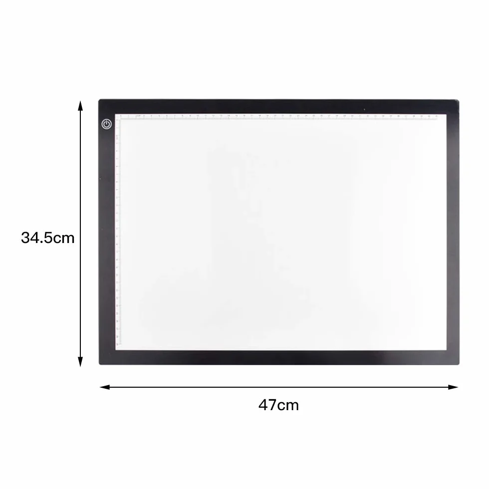 Light Box LED Light Pad di Disegno, Tavola Luminosa A3 con Luminosità Regolabile 47x34,5x0,5 cm