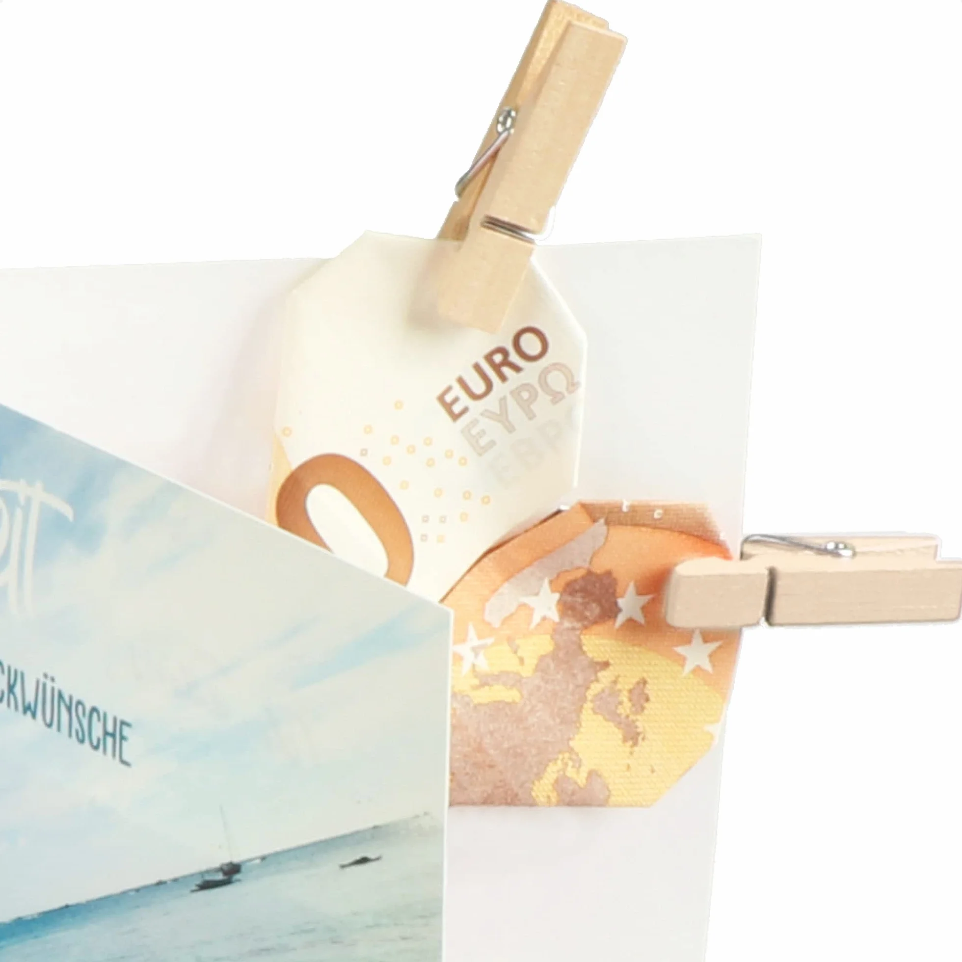 COM-FOUR® 120x mini mollette e 50m di corda di iuta - piccole mollette di legno per appendere immagini, collage, cartoline, foto e regali (120 pezzi - con nastro di juta - naturale)
