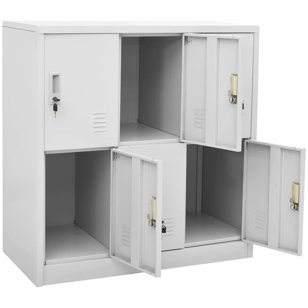 Armadio per archiviazione Armadio multifunzionale Armadio portaoggetti Armadietto con Chiave Grigio Chiaro 90x45x92,5 cm in Acciaio Adatto per camera da letto, soggiorno, ufficio