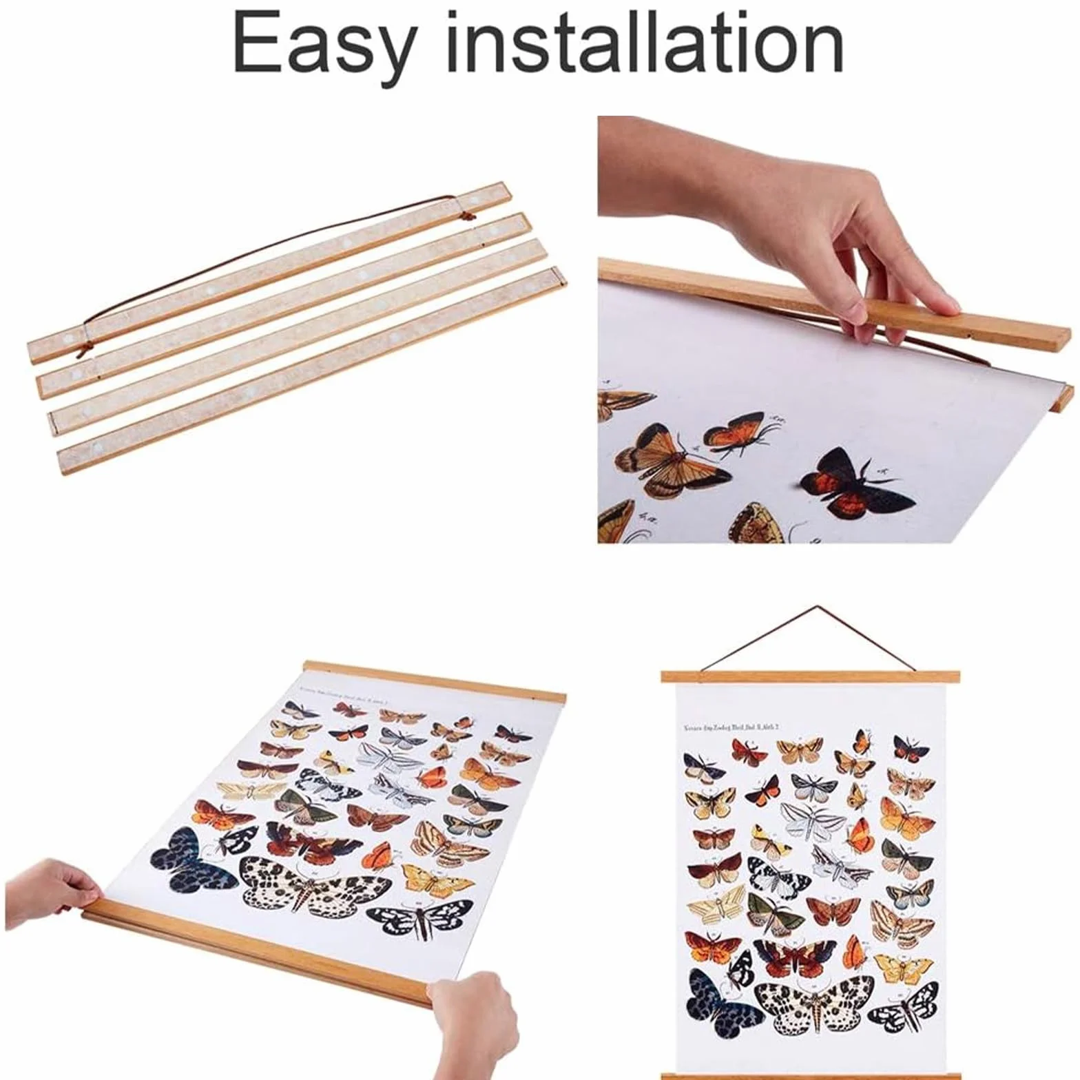 Sanauto Cornice a guida magnetica in legno per poster, supporto magnetico per poster, supporto per cornici, per immagini e fotografie, 50 x 70 cm, 50 x 100 cm, 50 x 75 cm (50 cm, Teak)