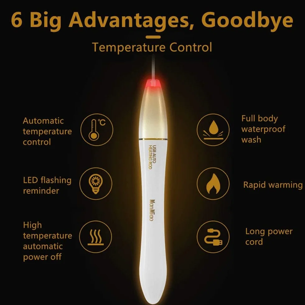 NUHUi Auto Heater Stick LED Riscaldatore 38℃ 4-5 minuti Cavo 1,1 m Portatile